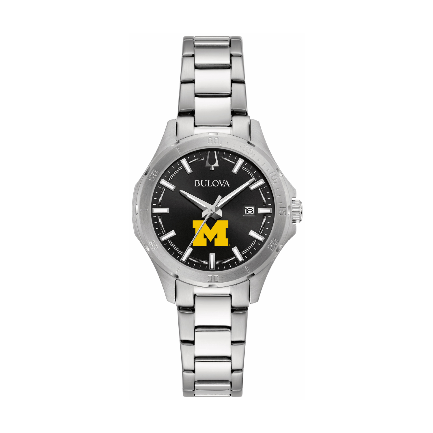 Women's Bulova Black Michigan Wolverines Stainless Steel Sport Classic Watch