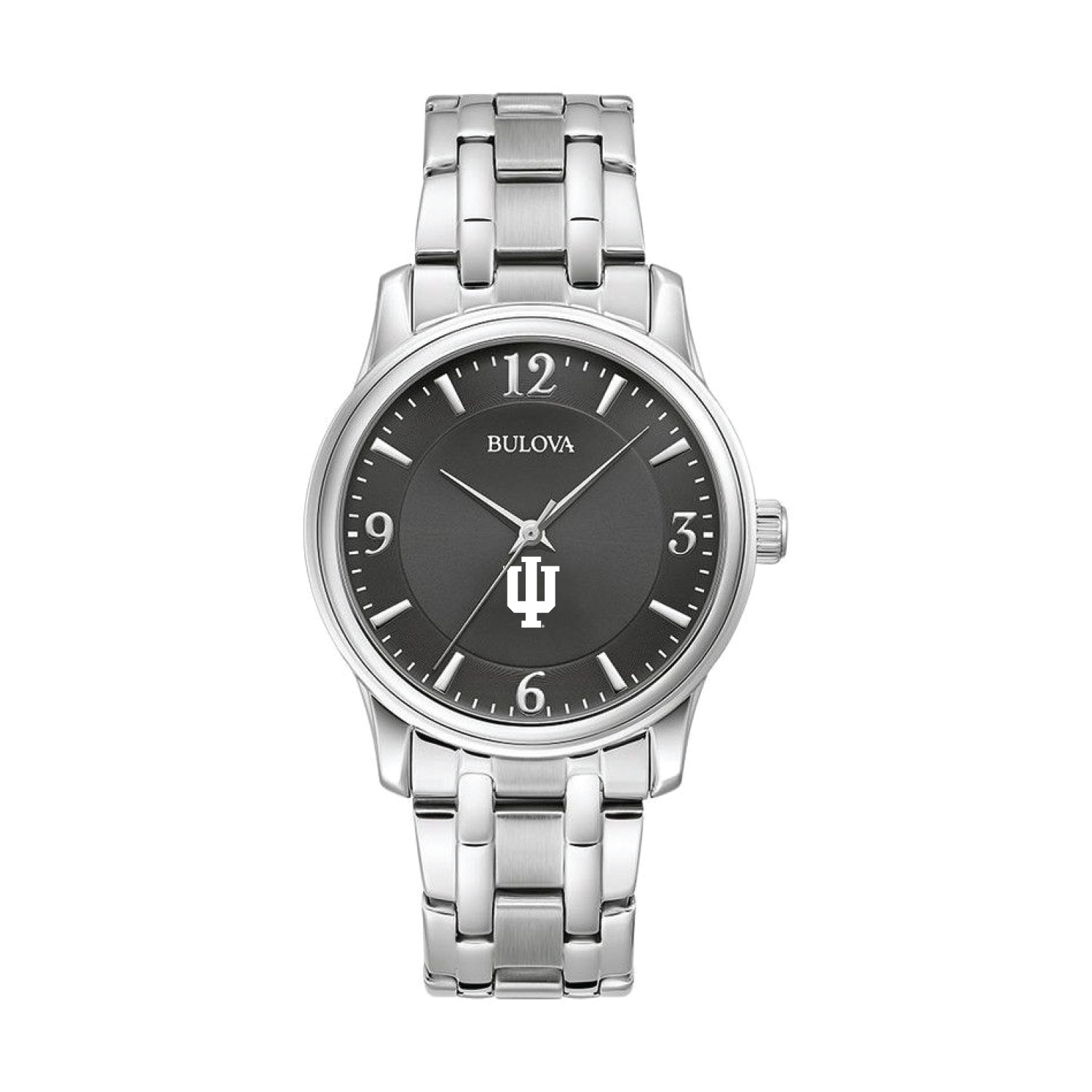 Men's Bulova Black Indiana Hoosiers Stainless Steel Corporate Collection Watch