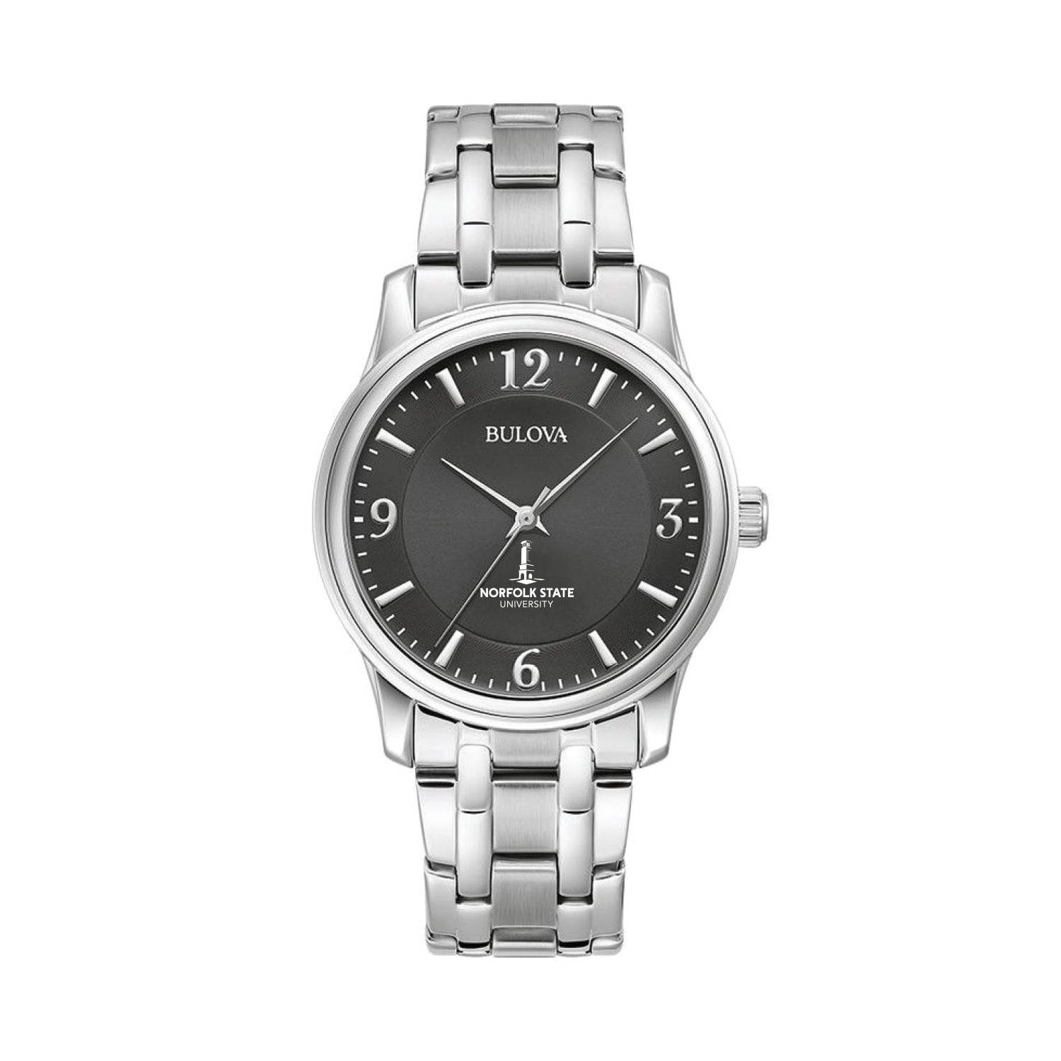 Men's Bulova Black Norfolk State Spartans Stainless Steel Corporate Collection Watch