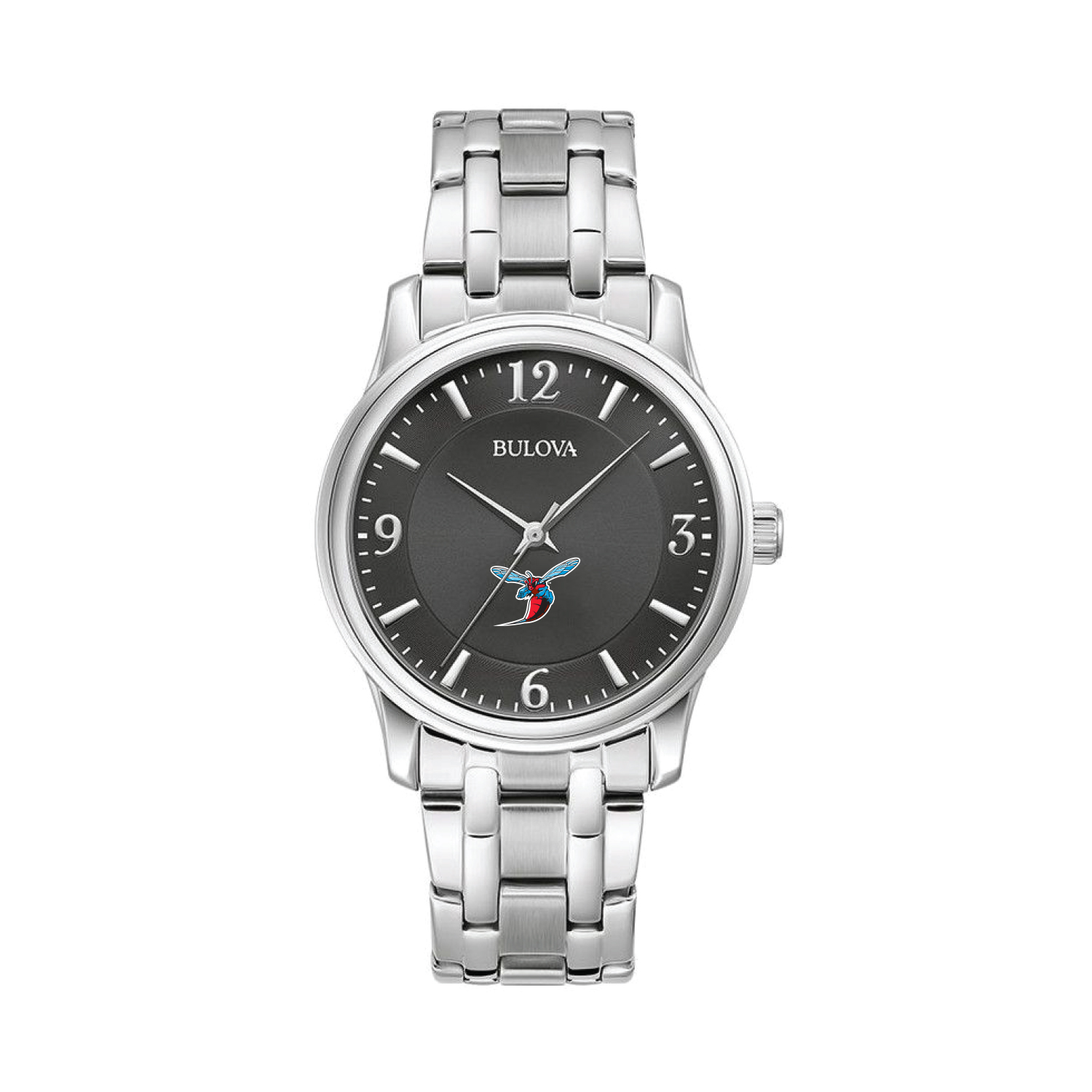Men's Bulova Black Delaware State Hornets Stainless Steel Corporate Collection Watch