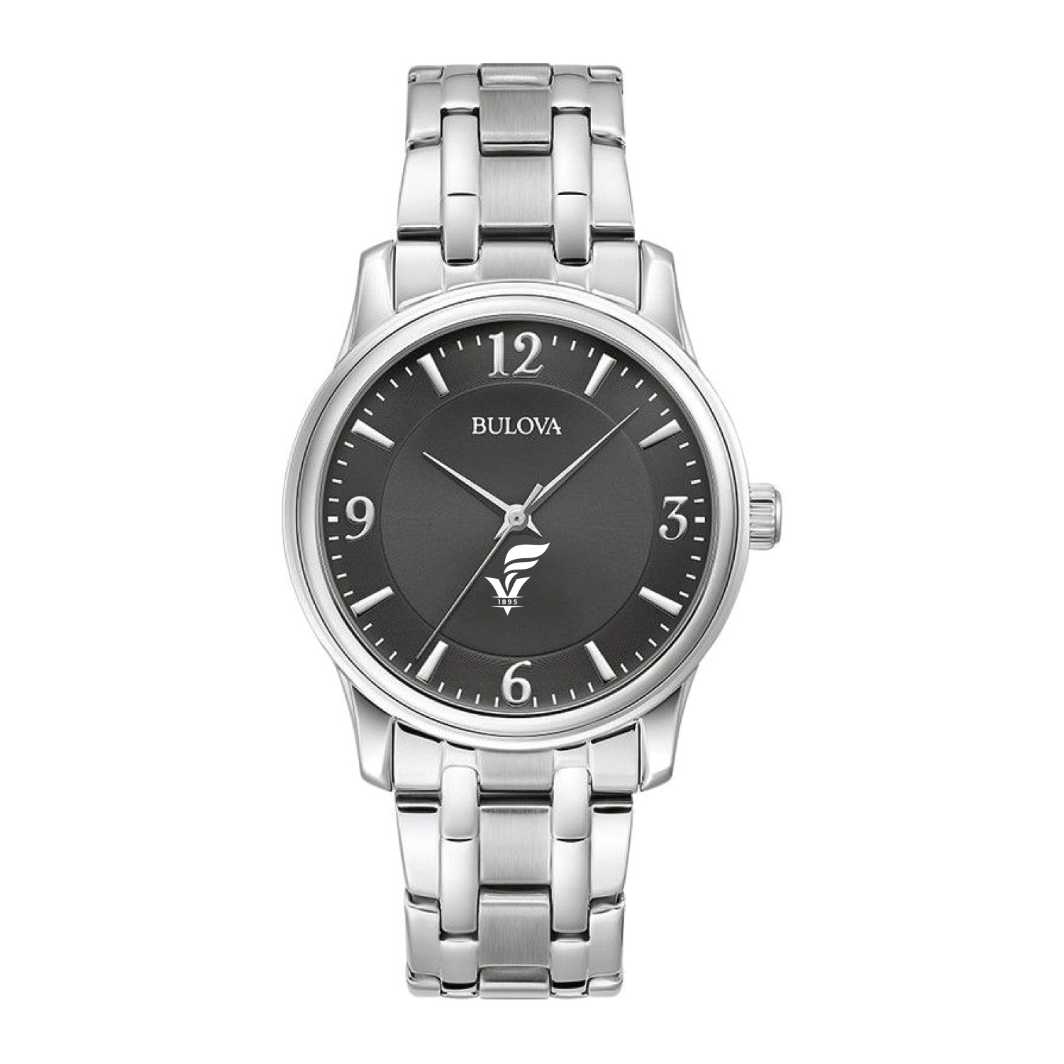 Men's Bulova Black Fort Valley State Wildcats Stainless Steel Corporate Collection Watch
