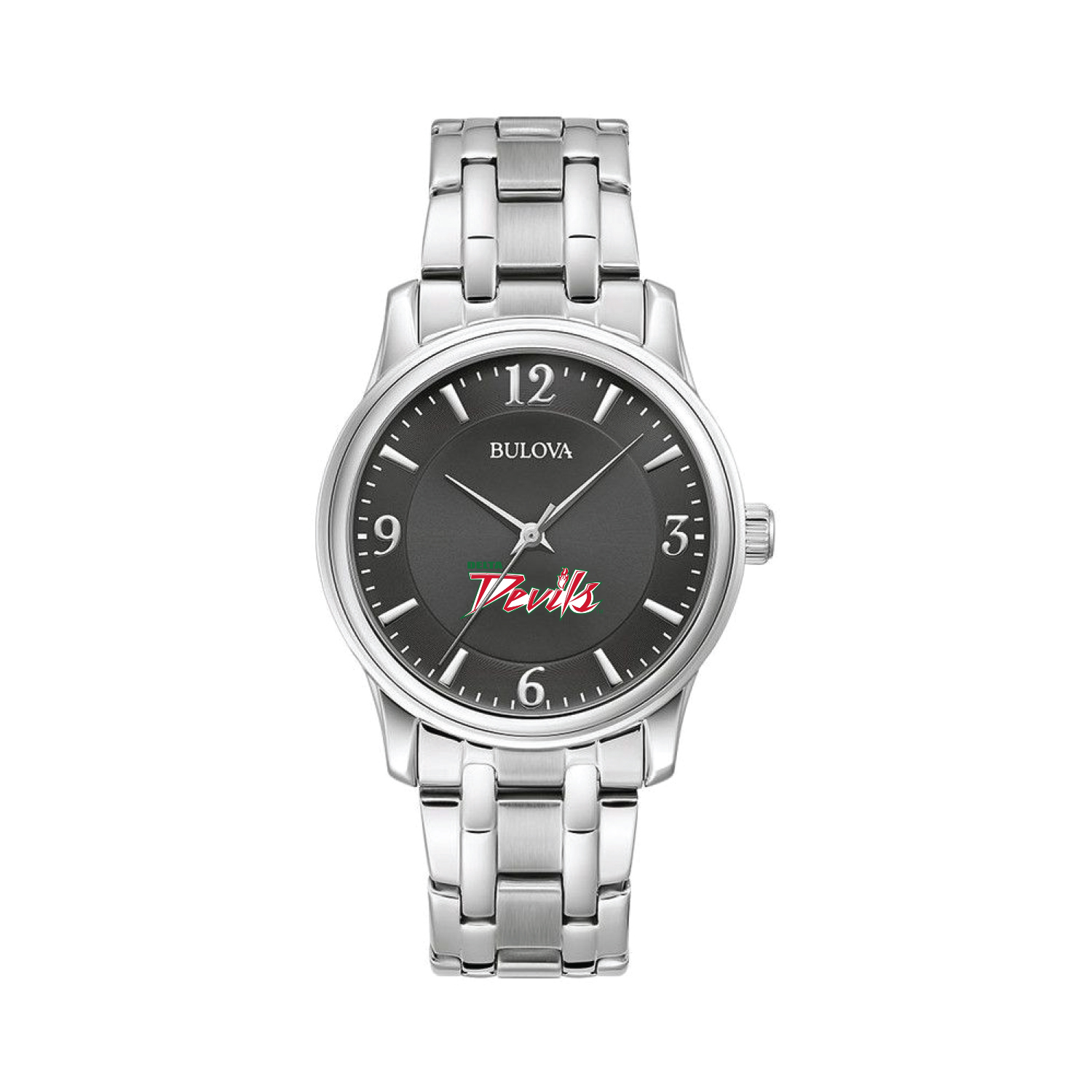 Men's Bulova Black Mississippi Valley State Delta Devils Stainless Steel Corporate Collection Watch
