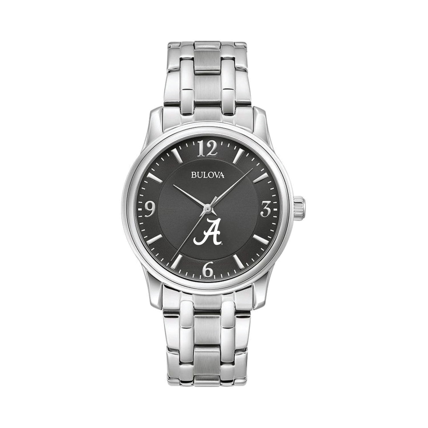 Men's Bulova Black Alabama Crimson Tide Stainless Steel Corporate Collection Watch