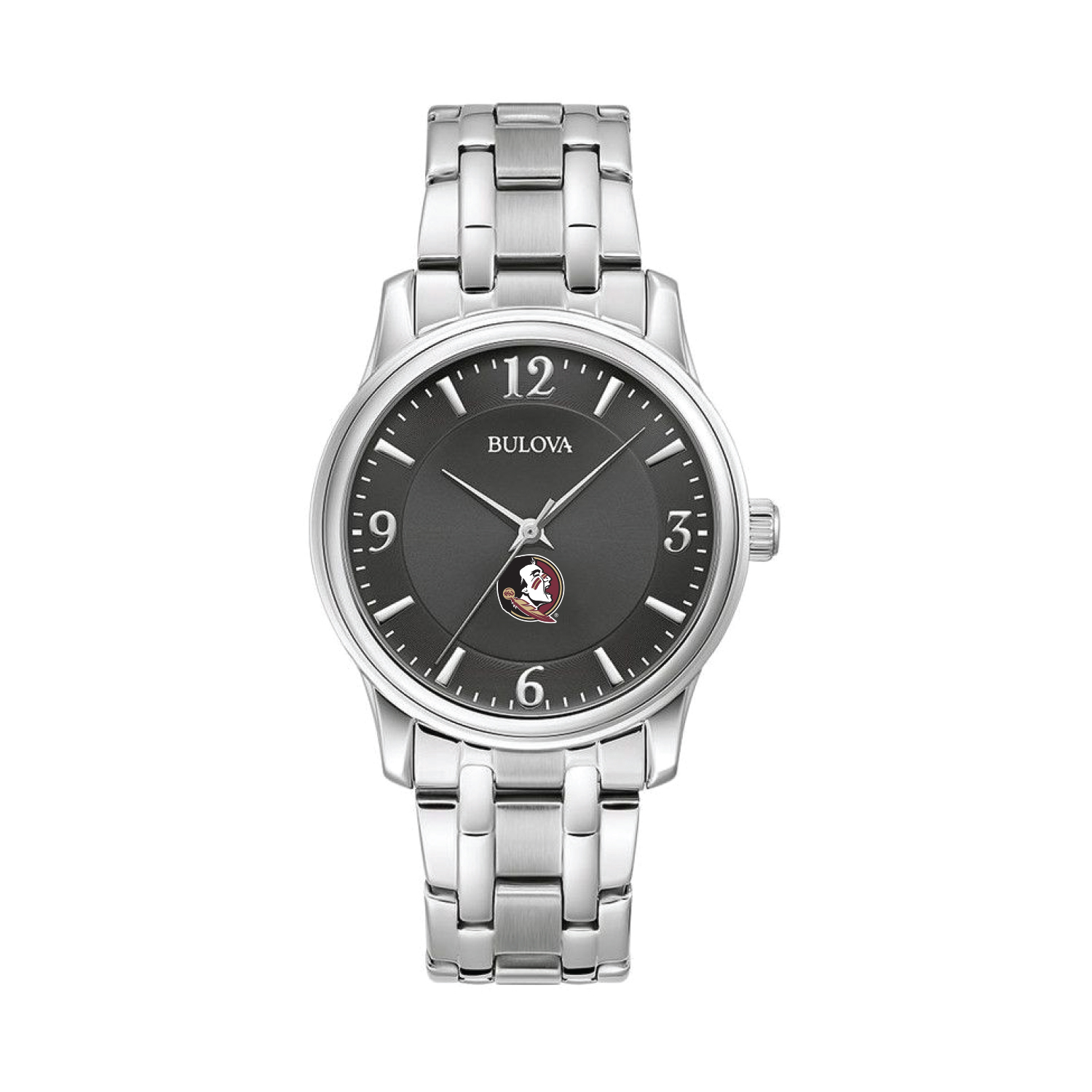 Men's Bulova Black Florida State Seminoles Stainless Steel Corporate Collection Watch