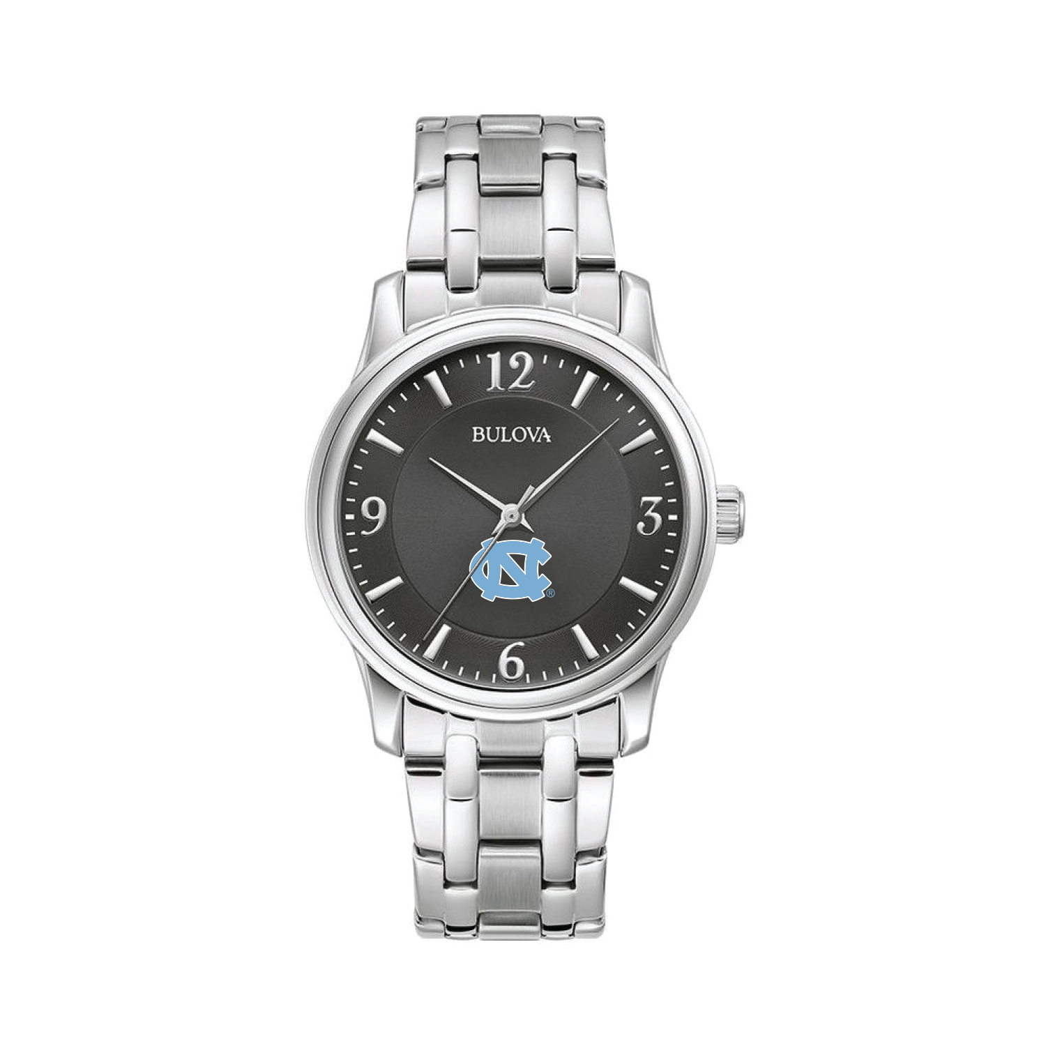 Men's Bulova Black North Carolina Tar Heels Stainless Steel Corporate Collection Watch