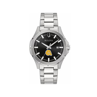 Men's Bulova Black Albany State Golden Rams Stainless Steel Classic Sport Watch