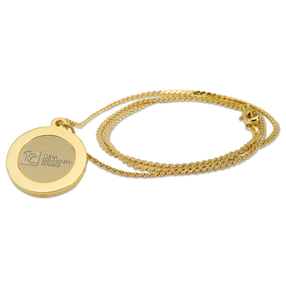Women's Gold Tulsa Community College Pendant Necklace