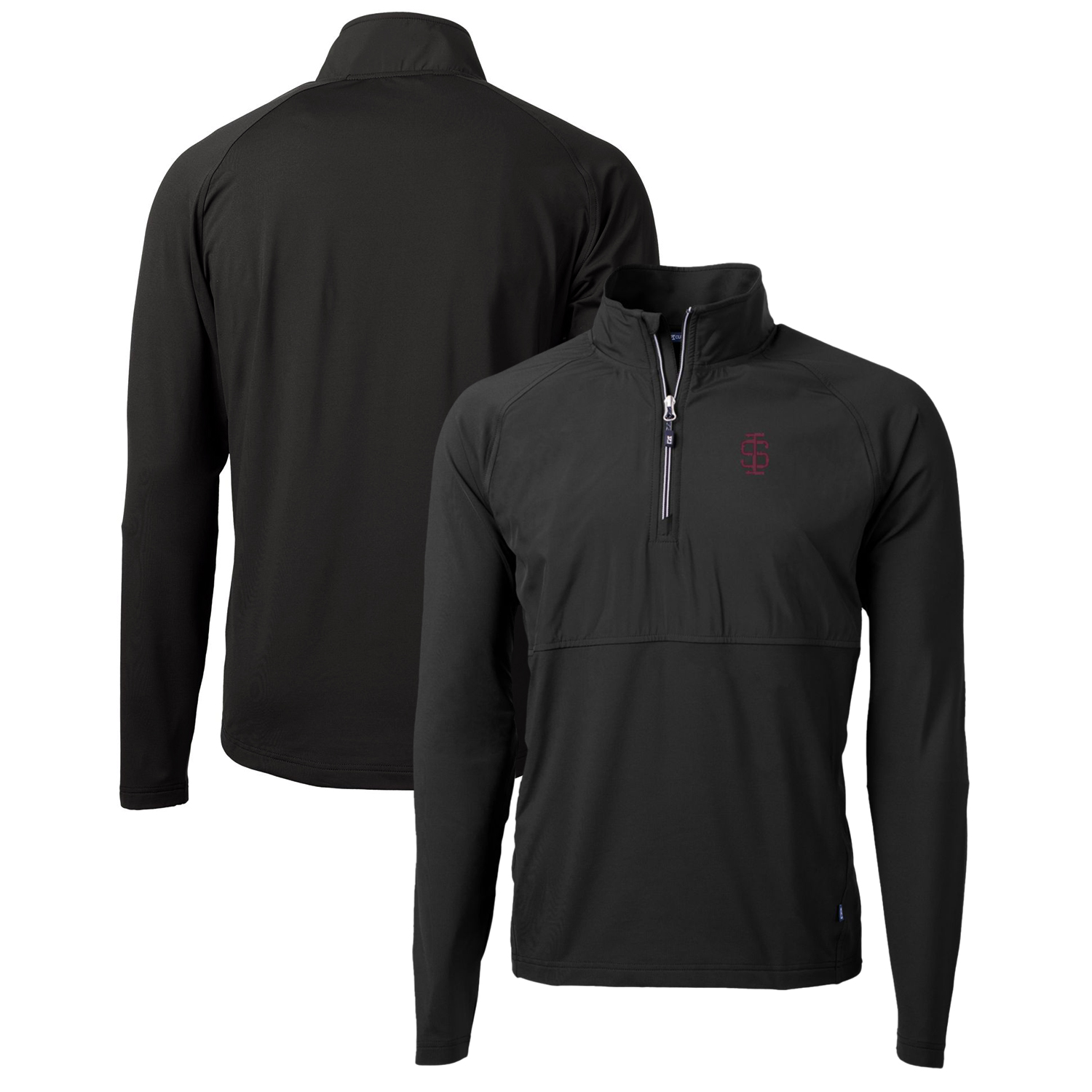 Men's Cutter & Buck Black Southern Illinois Salukis Adapt Eco Knit Hybrid Recycled Quarter-Zip Pullover Top