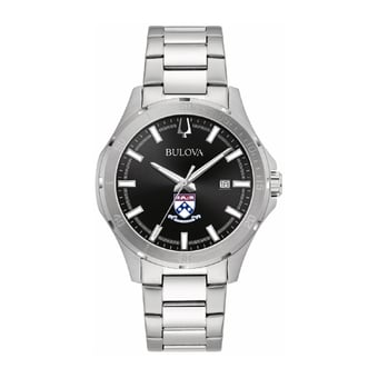 Men's Bulova Black Pennsylvania Quakers Stainless Steel Classic Sport Watch