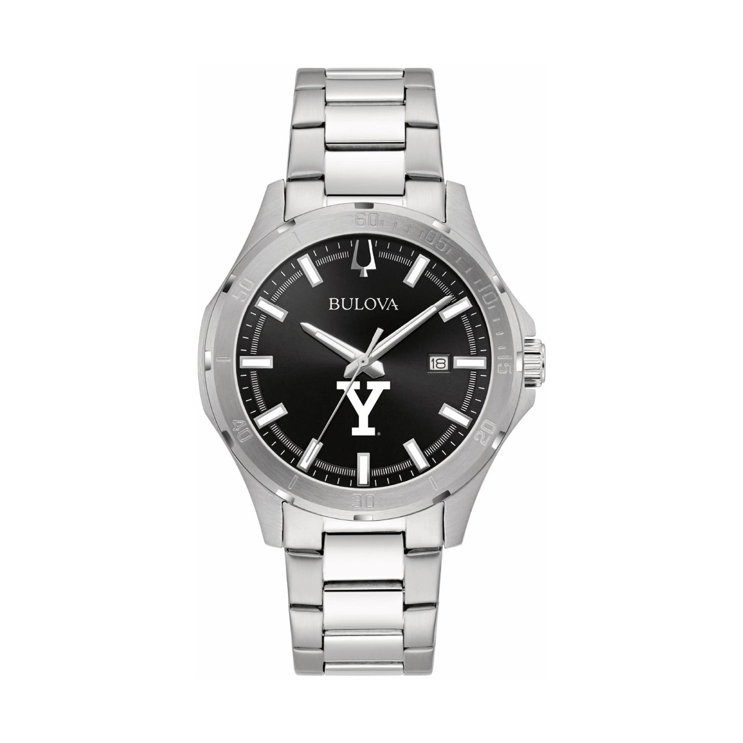 Men's Bulova Black Yale Bulldogs Stainless Steel Classic Sport Watch