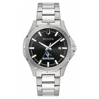 Men's Bulova Black Johns Hopkins Blue Jays Stainless Steel Classic Sport Watch