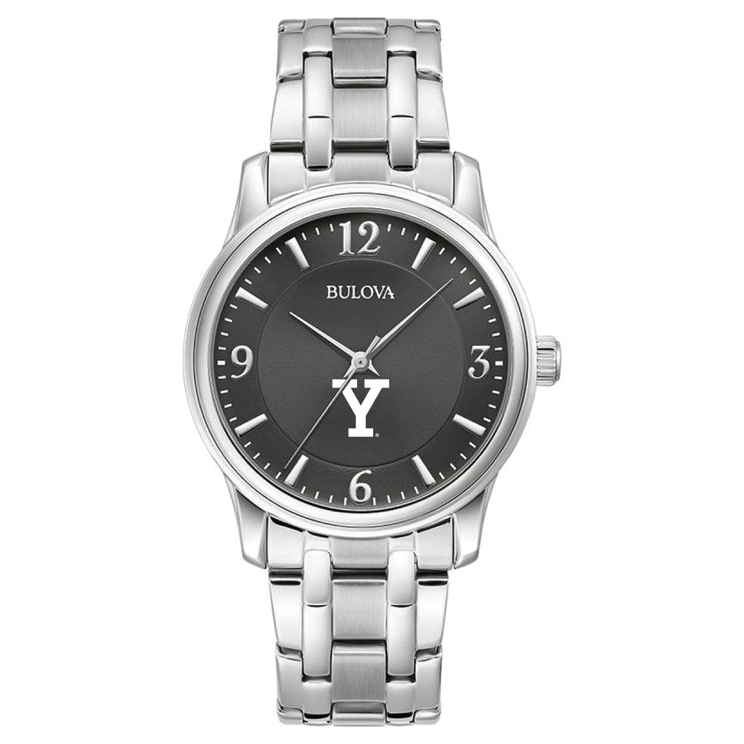 Men's Bulova Black Yale Bulldogs Stainless Steel Corporate Collection Watch