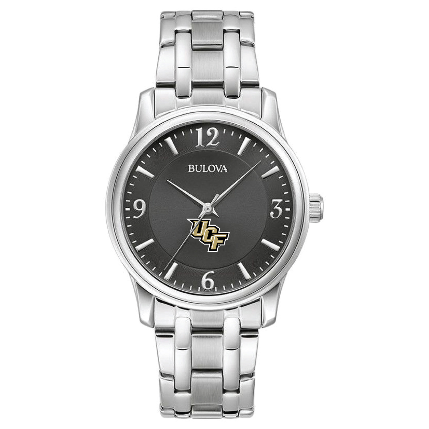Men's Bulova Black UCF Knights Stainless Steel Corporate Collection Watch