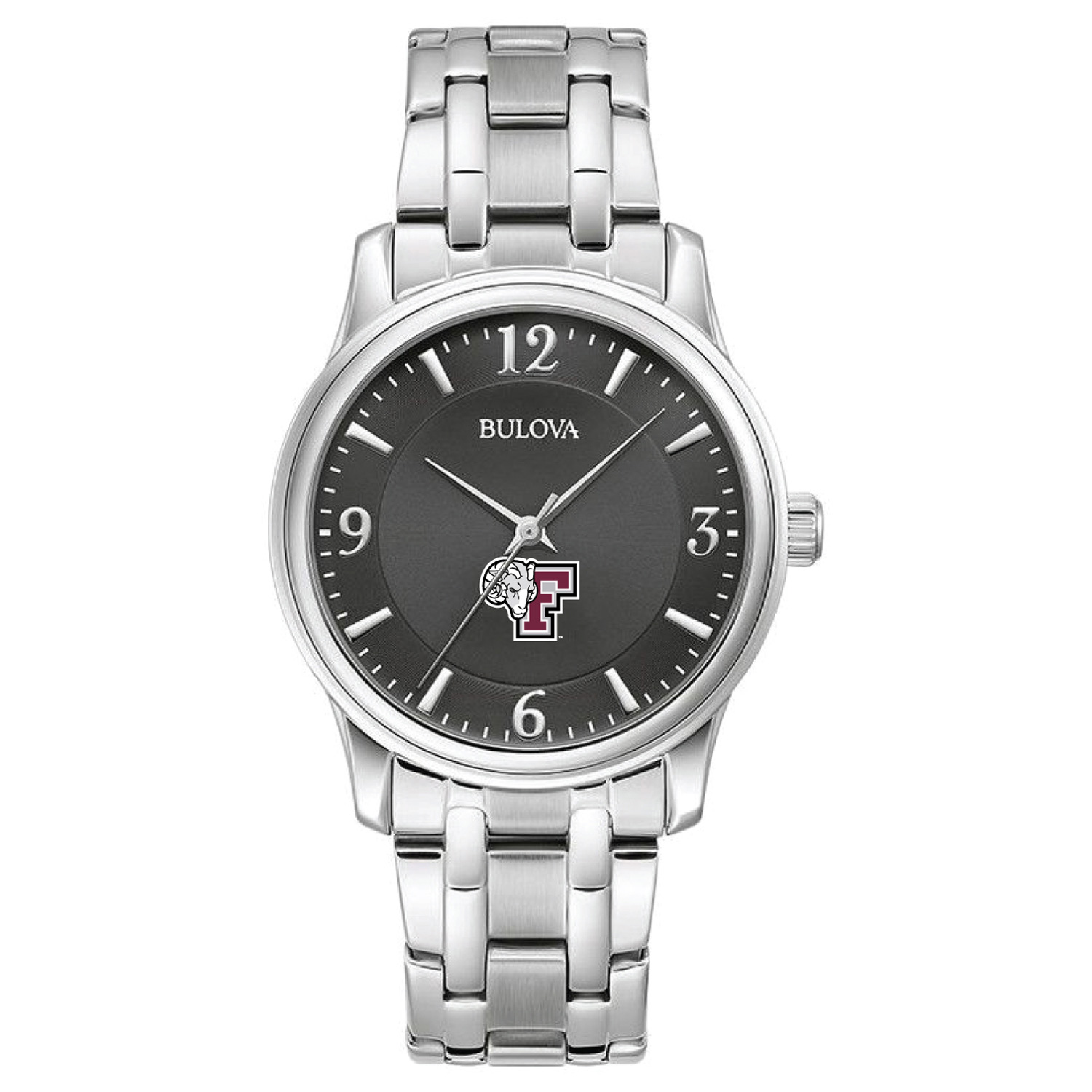 Men’s Bulova Black Fordham Rams Stainless Steel Corporate Collection Watch Men’s Bulova Black Fordham Rams Stainless Steel Corporate Collection Watch
