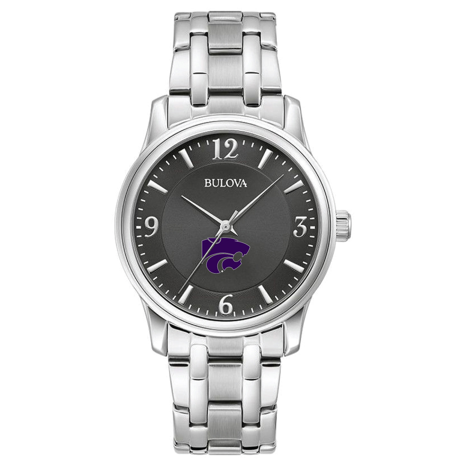Men’s Bulova Black Kansas State Wildcats Stainless Steel Corporate Collection Watch Men’s Bulova Black Kansas State Wildcats Stainless Steel Corporate Collection Watch