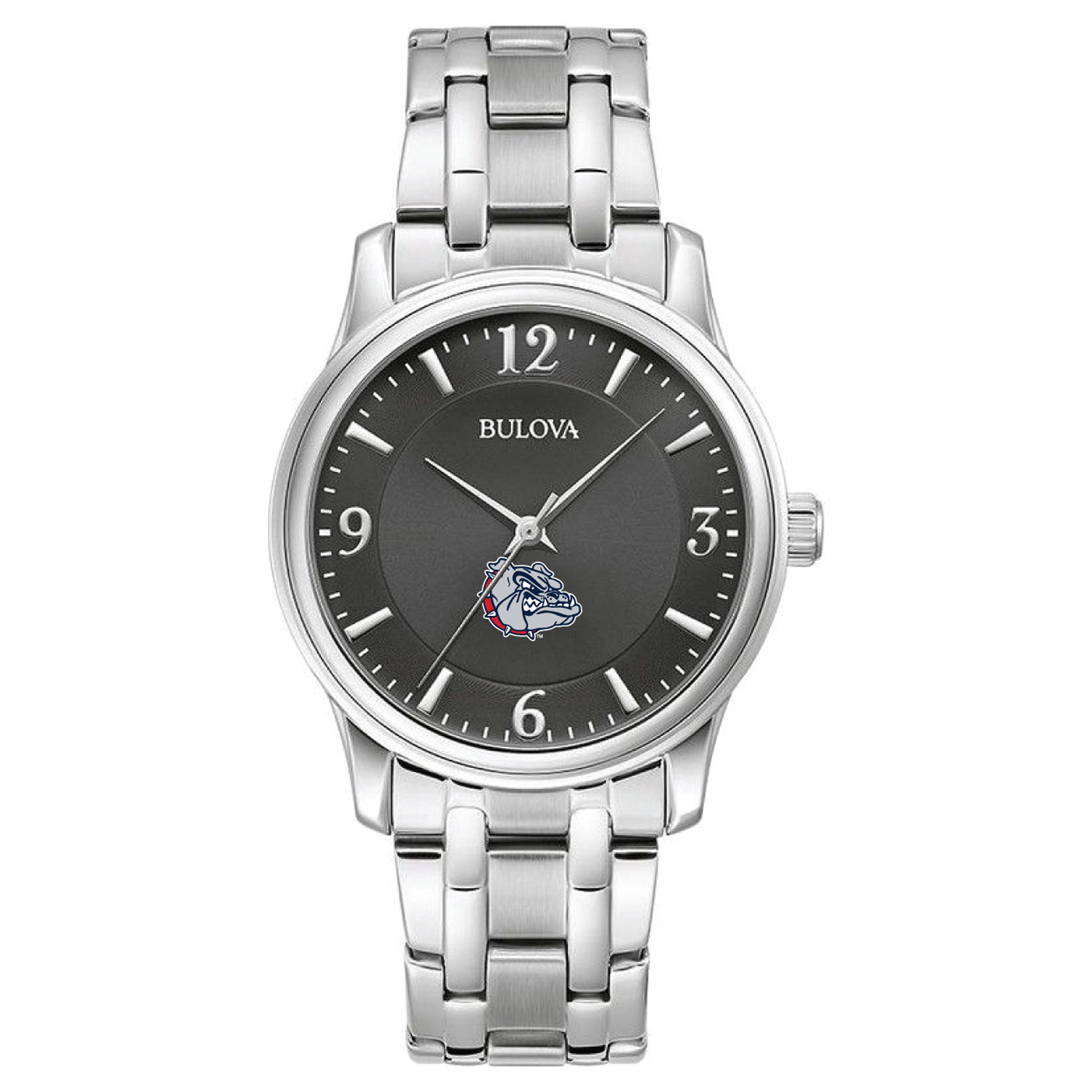 Men's Bulova Black Gonzaga Bulldogs Stainless Steel Corporate Collection Watch