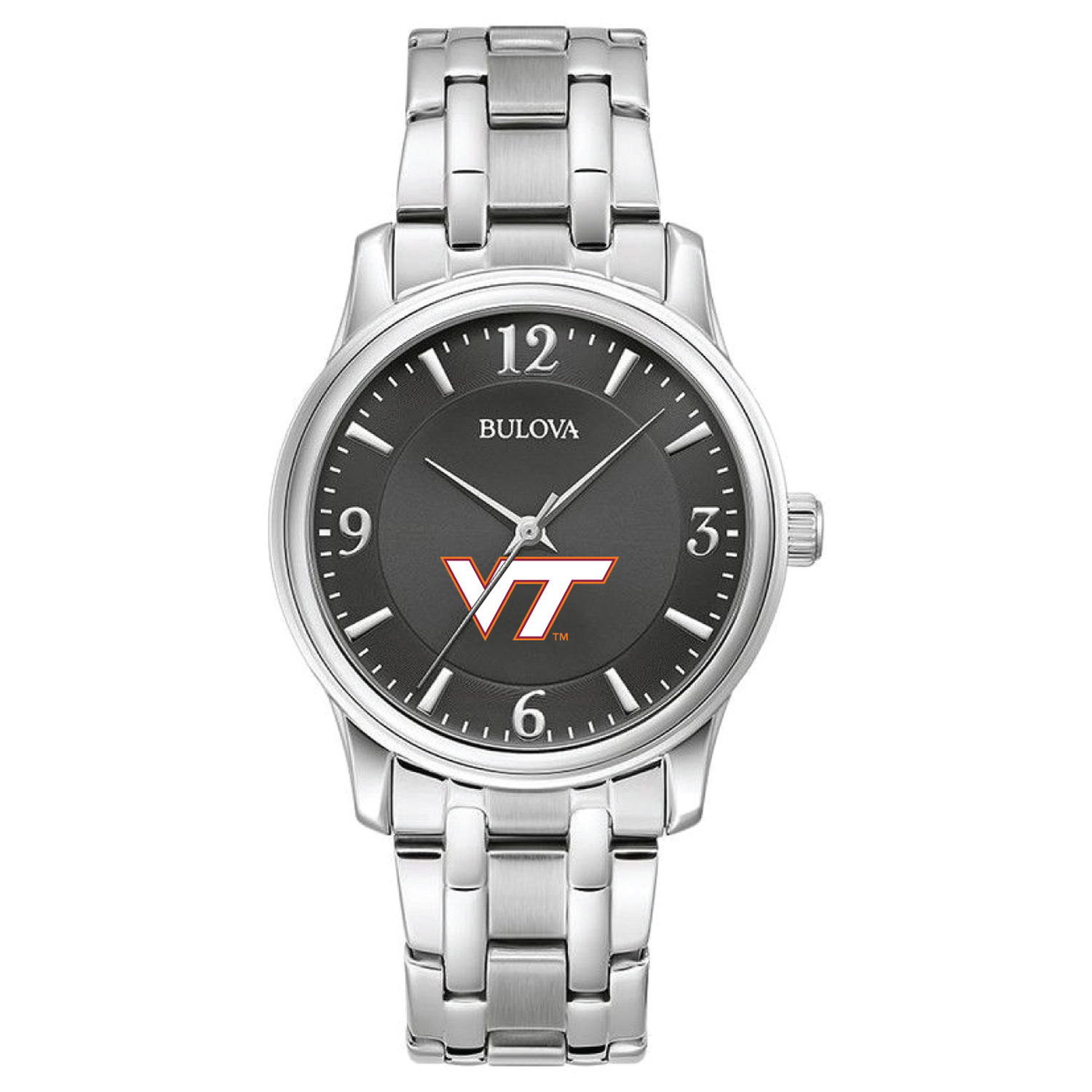 Men's Bulova Black Virginia Tech Hokies Stainless Steel Corporate Collection Watch