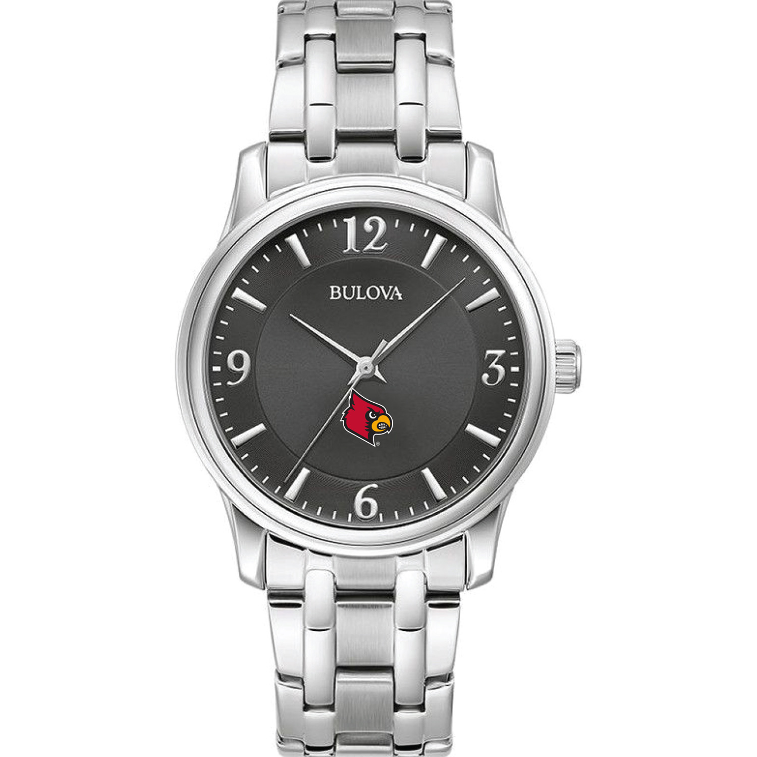 Men’s Bulova Black Louisville Cardinals Stainless Steel Corporate Collection Watch Men’s Bulova Black Louisville Cardinals Stainless Steel Corporate Collection Watch