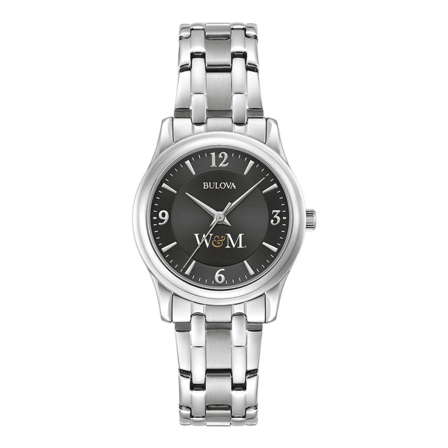 Women's Bulova Black William & Mary Tribe Corporate Collection Stainless Steel Watch