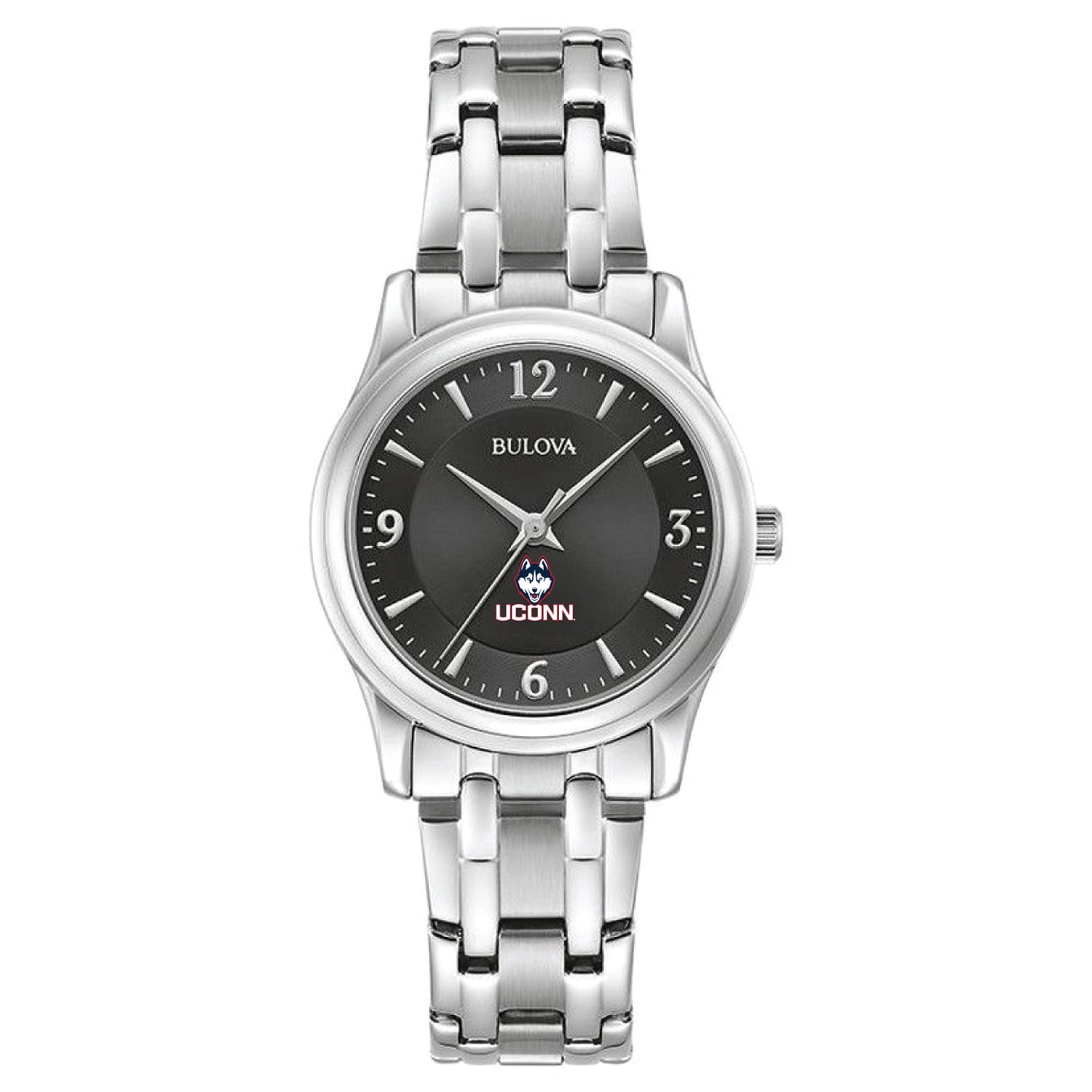 Women's Bulova Black UConn Huskies Corporate Collection Stainless Steel Watch