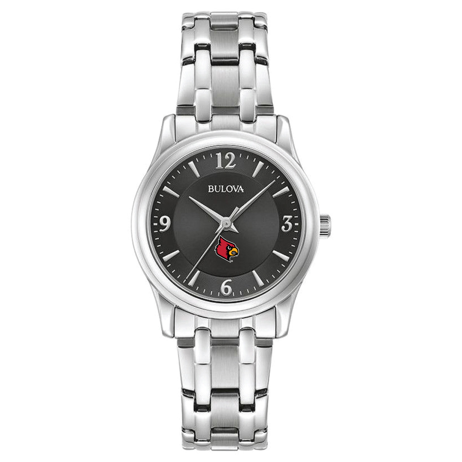 Women's Bulova Black Louisville Cardinals Corporate Collection Stainless Steel Watch