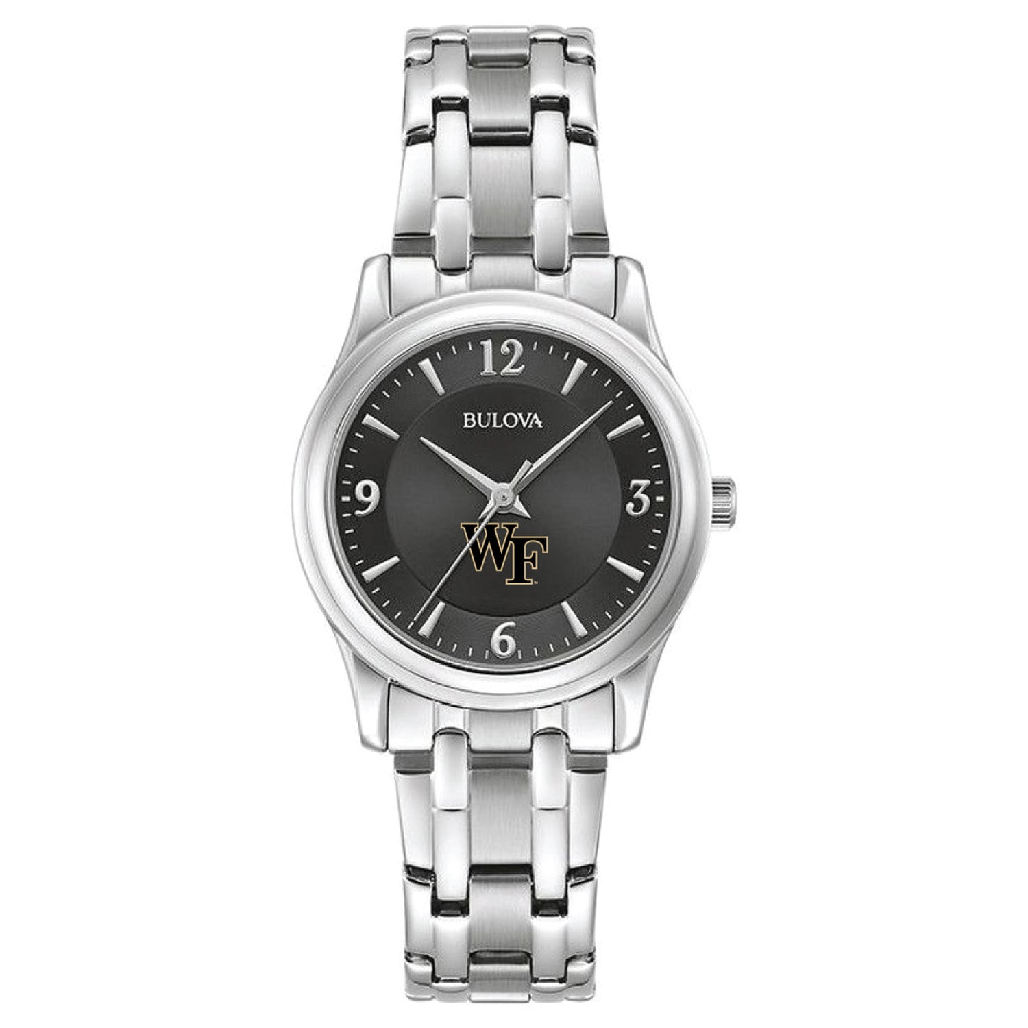 Women's Bulova Black Wake Forest Demon Deacons Corporate Collection Stainless Steel Watch