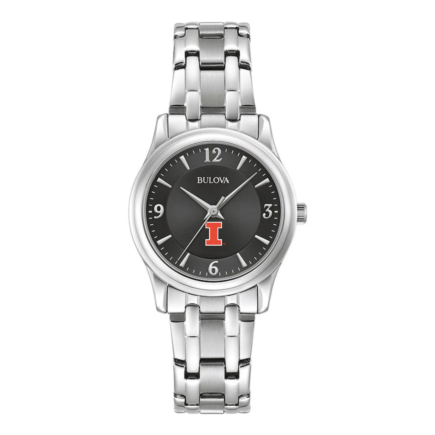 Women's Bulova Black Illinois Fighting Illini Corporate Collection Stainless Steel Watch