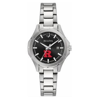 Women's Bulova Black Rutgers Scarlet Knights Stainless Steel Sport Classic Watch