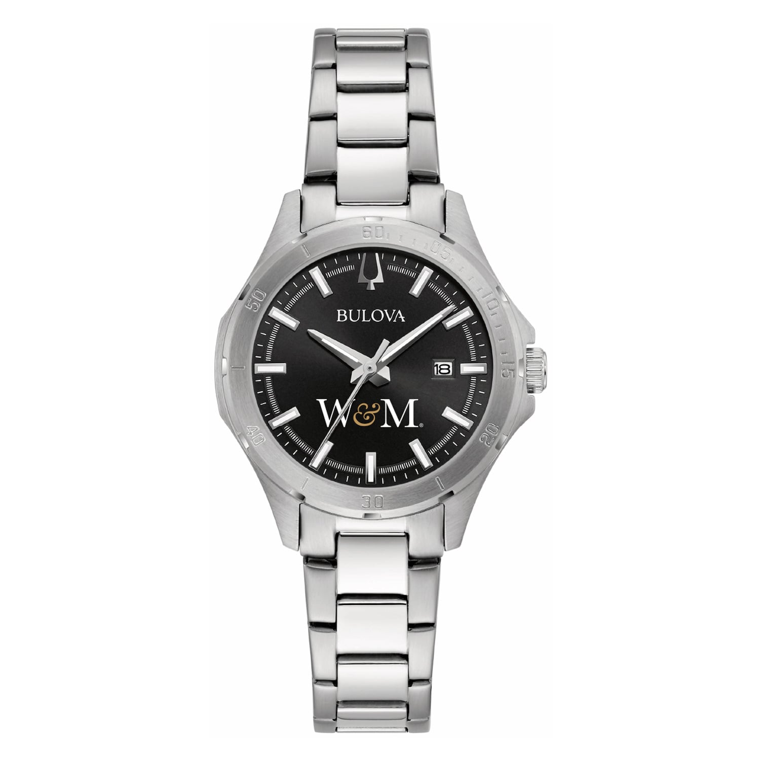Women's Bulova Black William & Mary Tribe Stainless Steel Sport Classic Watch