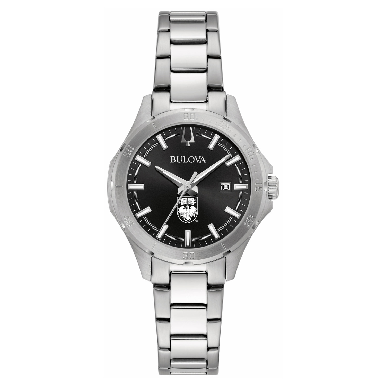 Women's Bulova Black UChicago Maroons Stainless Steel Sport Classic Watch