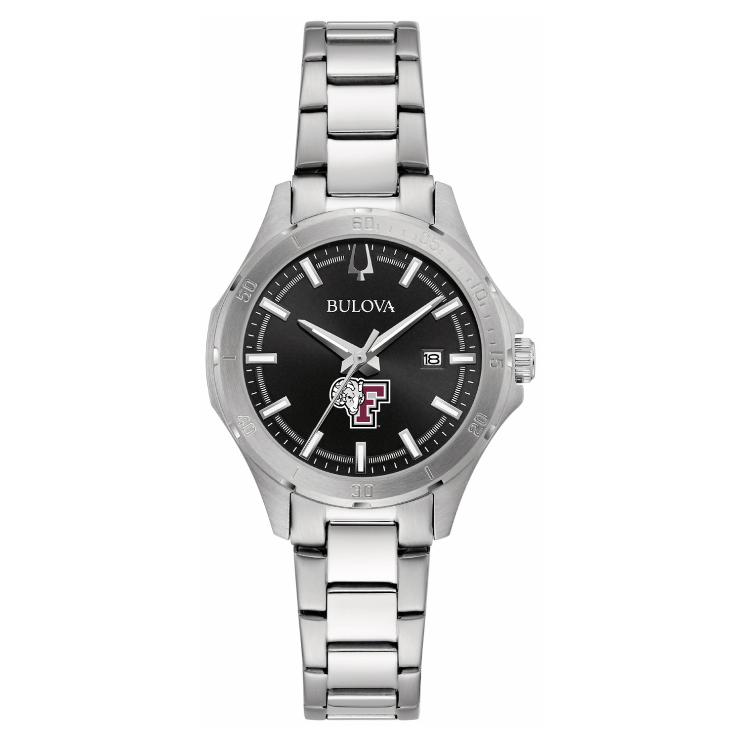 Women's Bulova Black Fordham Rams Stainless Steel Sport Classic Watch