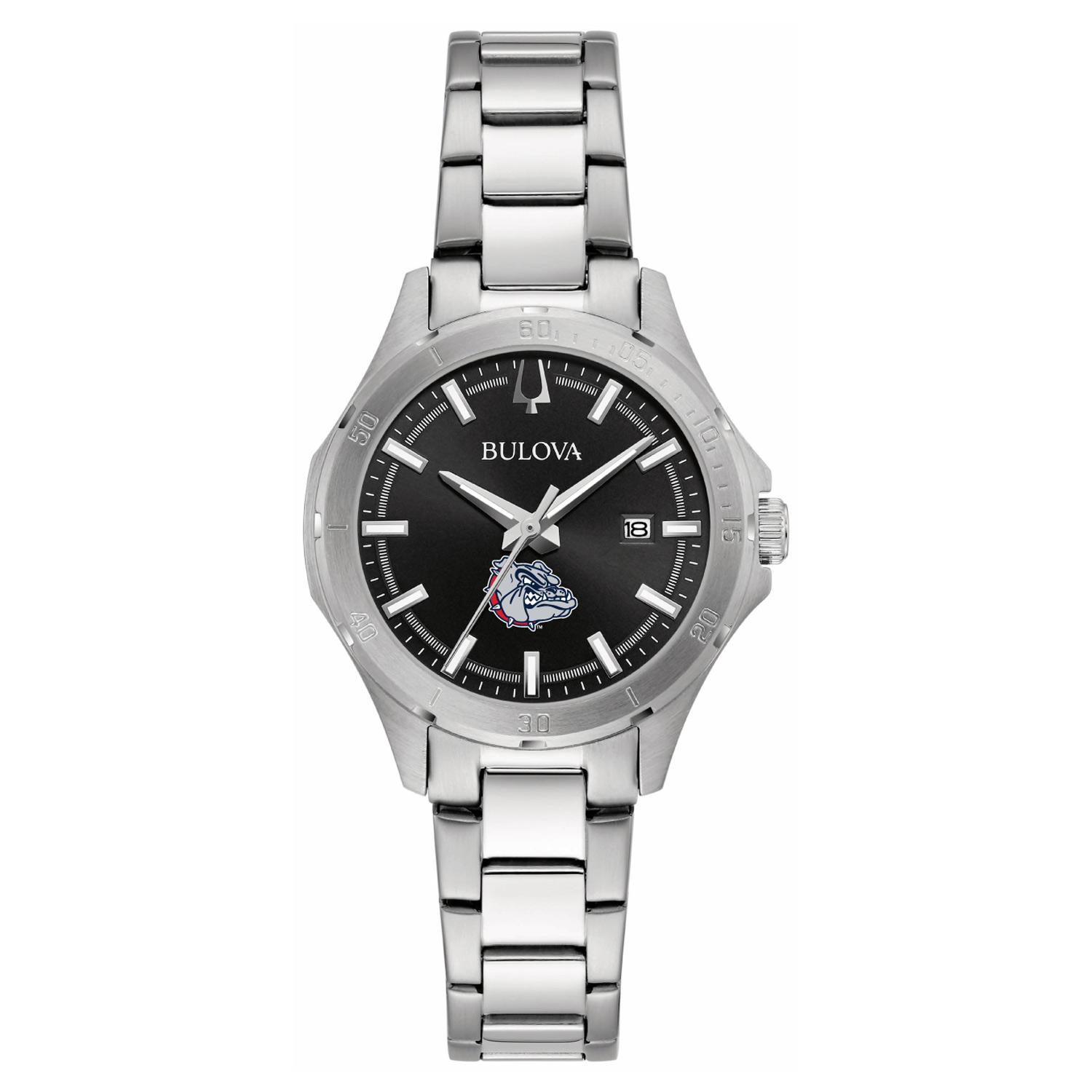 Women's Bulova Black Gonzaga Bulldogs Stainless Steel Sport Classic Watch