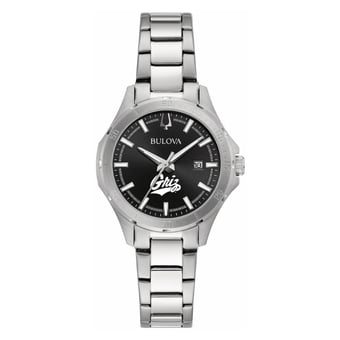 Women's Bulova Black Montana Grizzlies Stainless Steel Sport Classic Watch