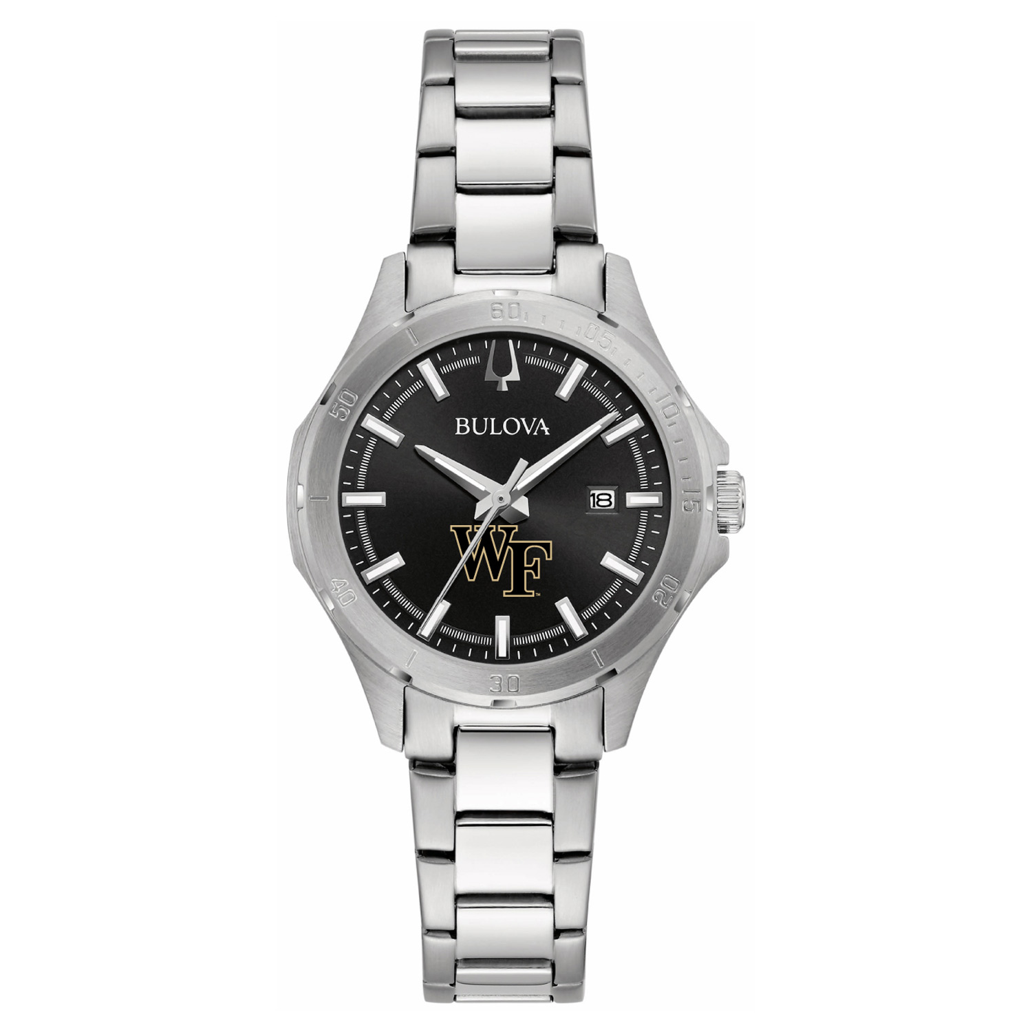 Women's Bulova Black Wake Forest Demon Deacons Stainless Steel Sport Classic Watch