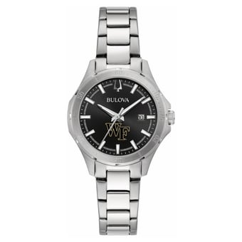 Women's Bulova Black Wake Forest Demon Deacons Stainless Steel Sport Classic Watch