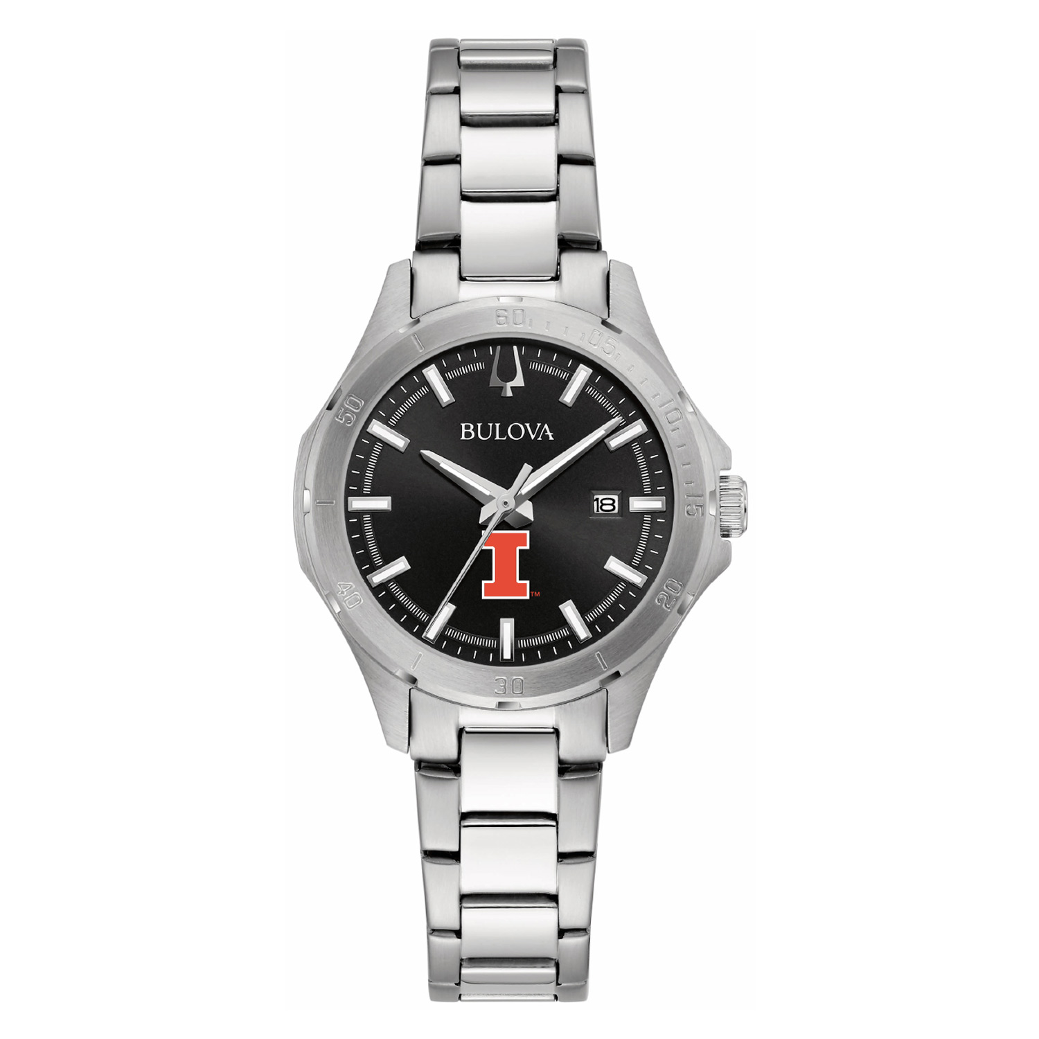 Women's Bulova Black Illinois Fighting Illini Stainless Steel Sport Classic Watch