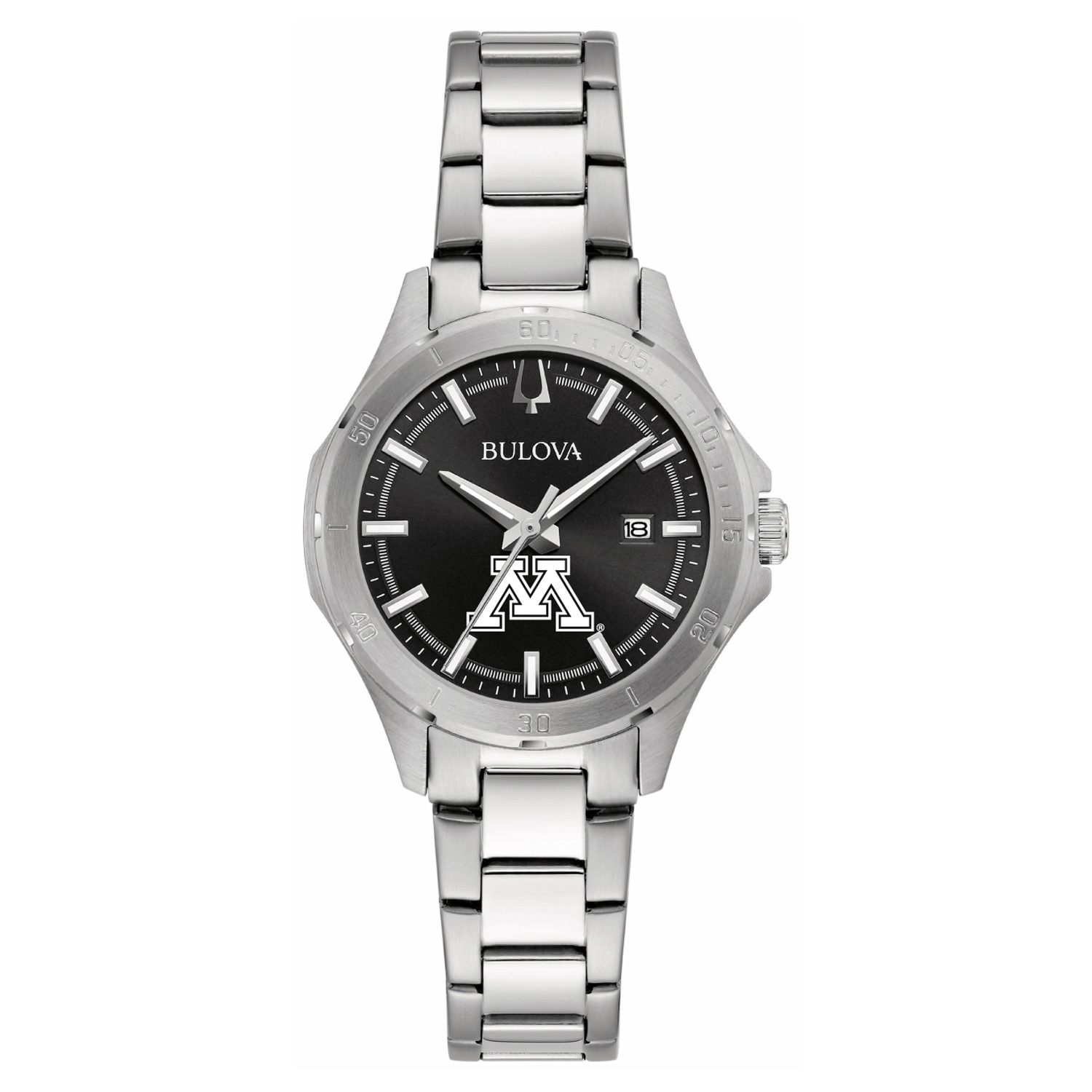 Women's Bulova Black Minnesota Golden Gophers Stainless Steel Sport Classic Watch