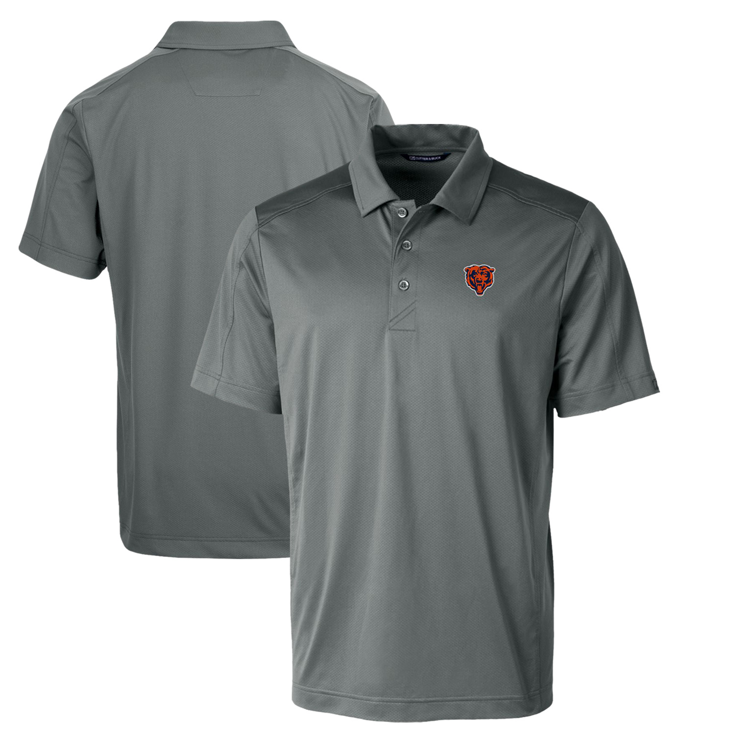 Men's Cutter & Buck Steel Chicago Bears Throwback Logo Big & Tall Prospect Textured Stretch Polo