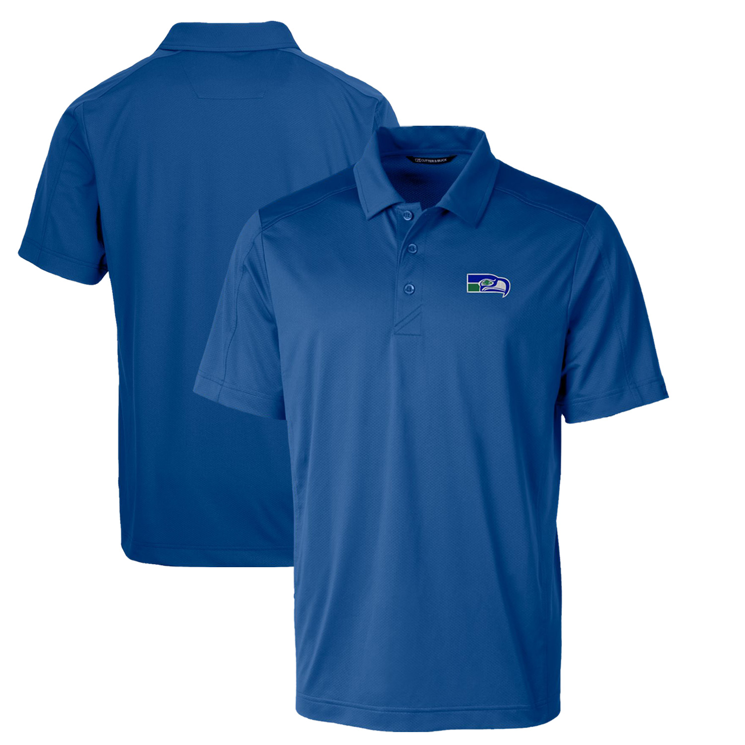 Men's Cutter & Buck Royal Seattle Seahawks Throwback Logo Big & Tall Prospect Textured Stretch Polo