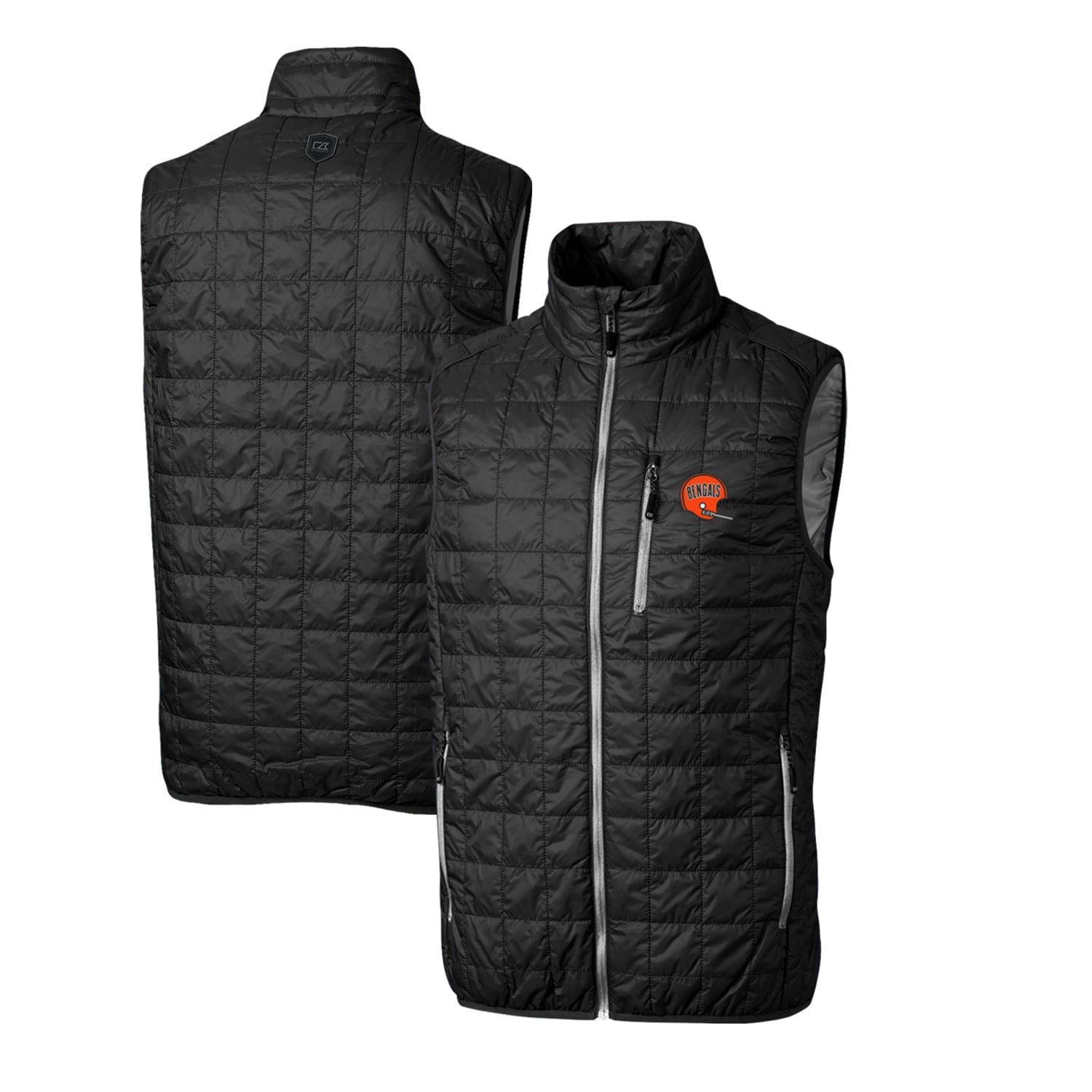 Men’s Cutter & Buck Black Cincinnati Bengals Throwback Logo Big & Tall Rainier PrimaLoft Eco Insulated Full-Zip Puffer Vest Men’s Cutter & Buck Black Cincinnati Bengals Throwback Logo Big & Tall Rainier PrimaLoft Eco Insulated Full-Zip Puffer Vest
