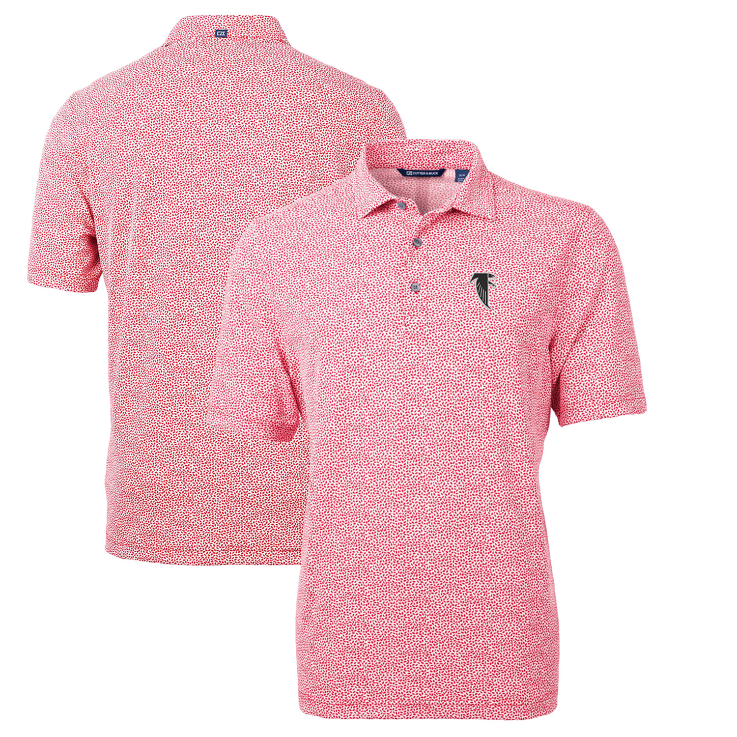 Men's Cutter & Buck Red Atlanta Falcons Throwback Logo Virtue Eco-Pique Botanical Recycled Polo