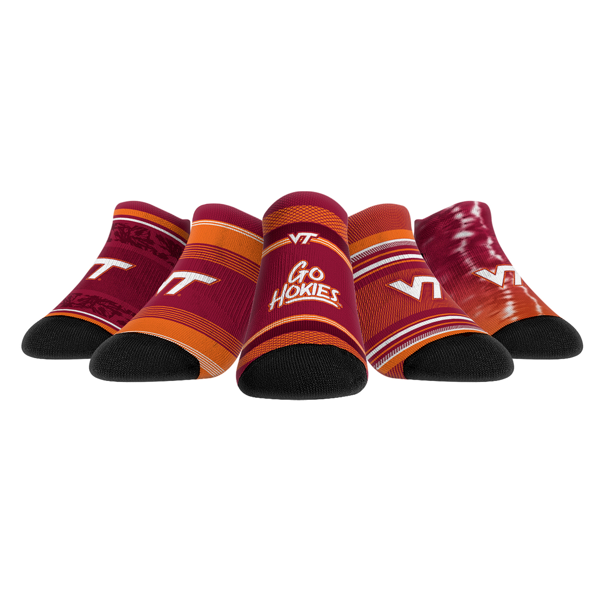 Unisex Rock Em   Virginia Tech Hokies Super Fan Five-Pack Low-Cut Socks Set