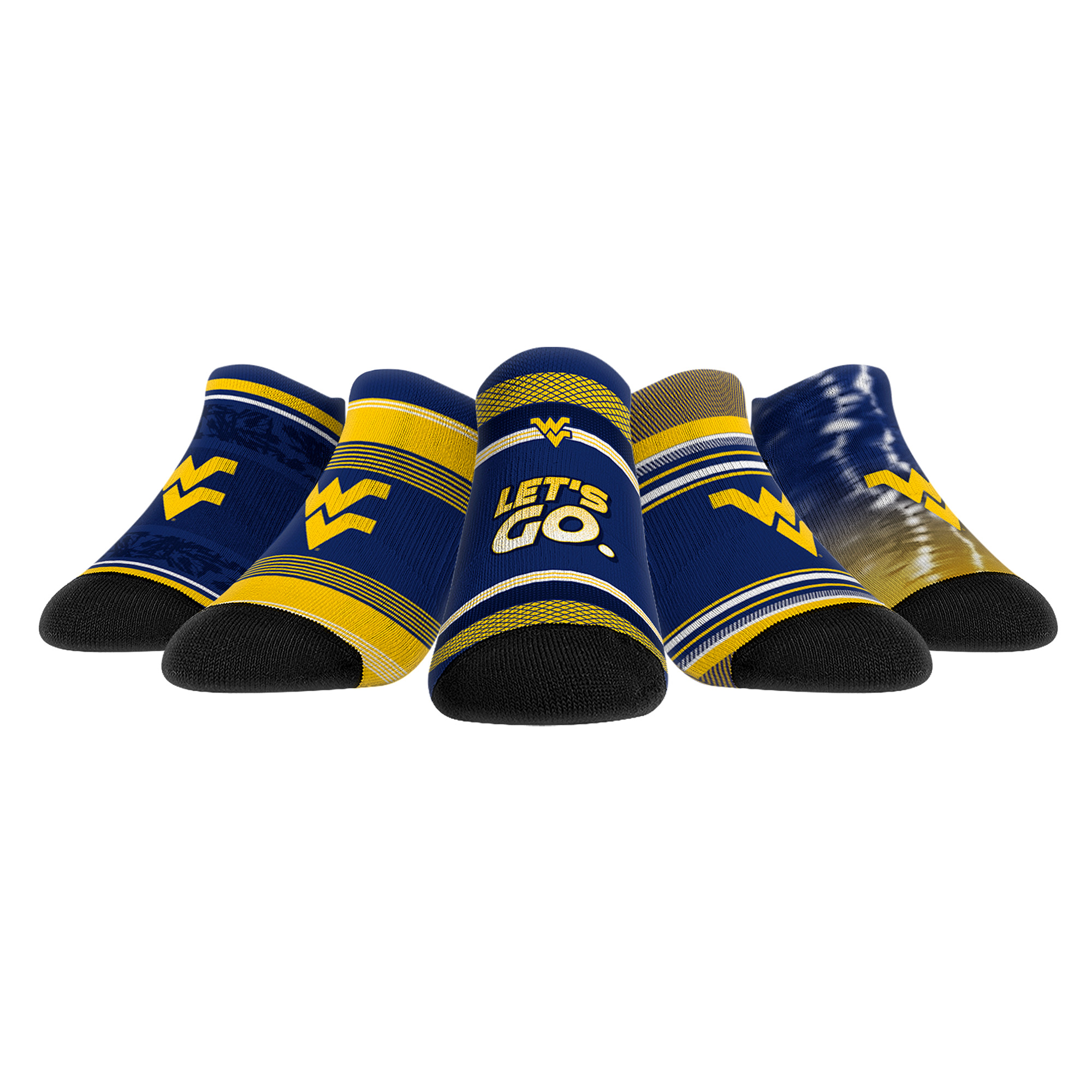 Unisex Rock Em   West Virginia Mountaineers Super Fan Five-Pack Low-Cut Socks Set