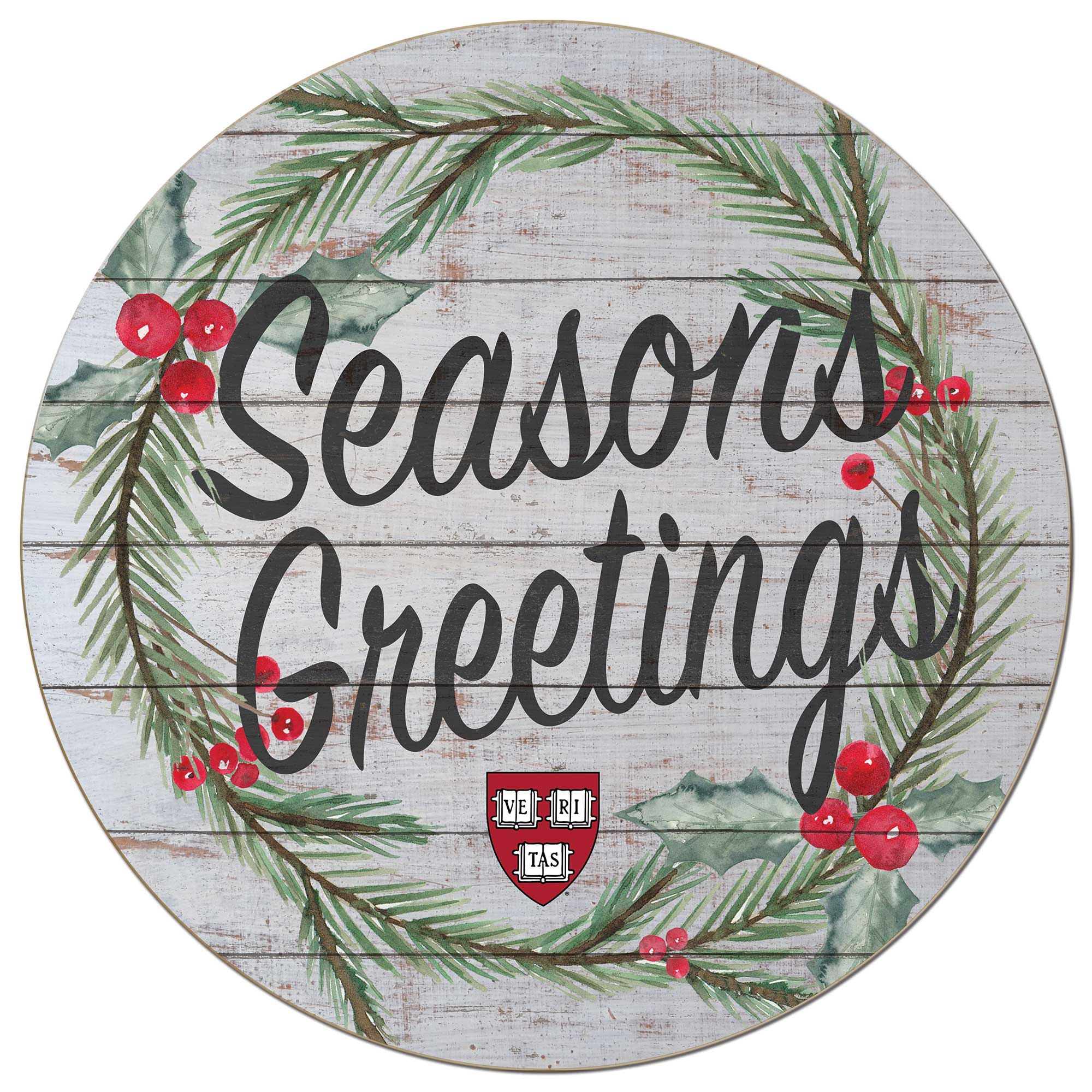 Harvard Crimson 20'' x 20'' Season's Greetings Circle