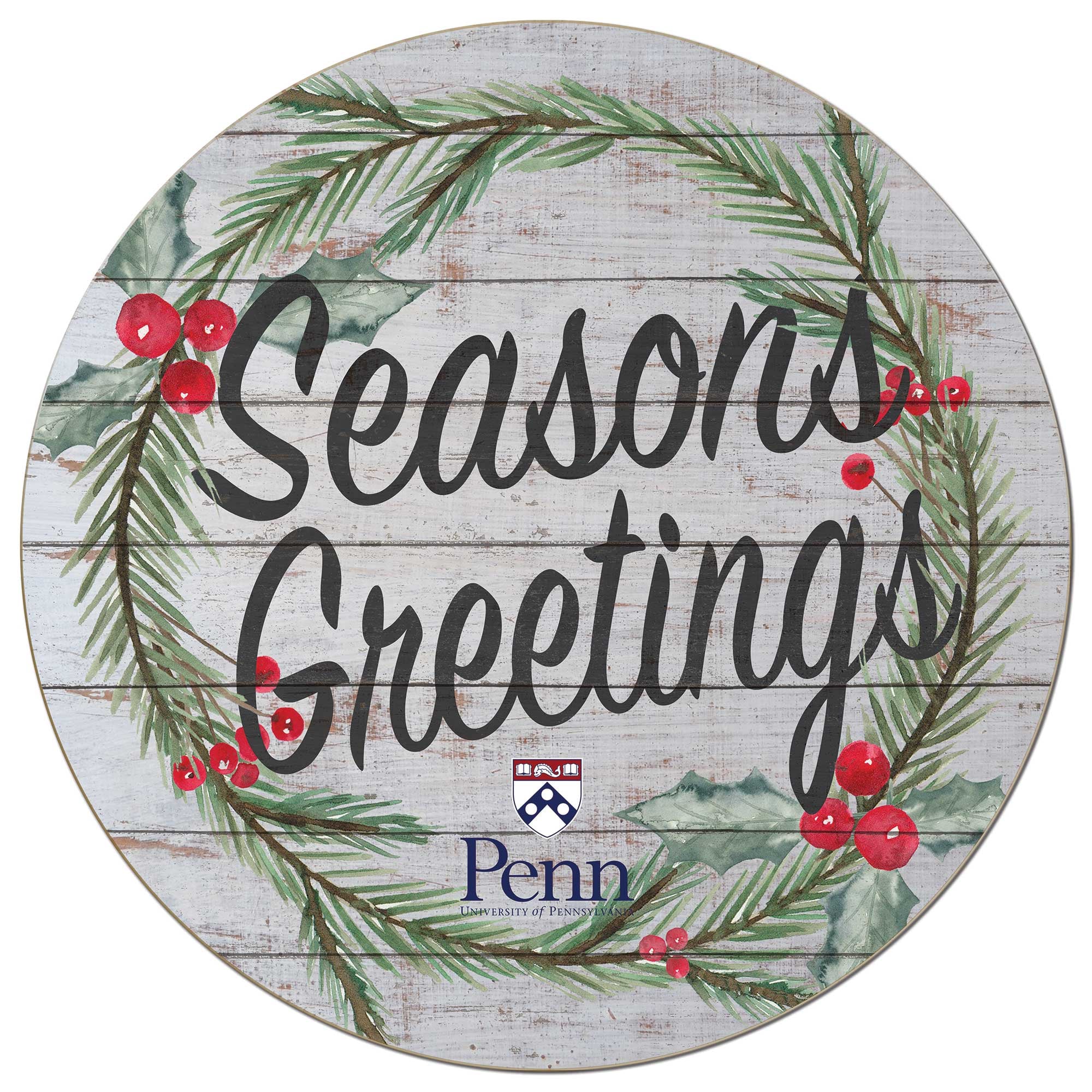 Pennsylvania Quakers 20'' x 20'' Season's Greetings Circle
