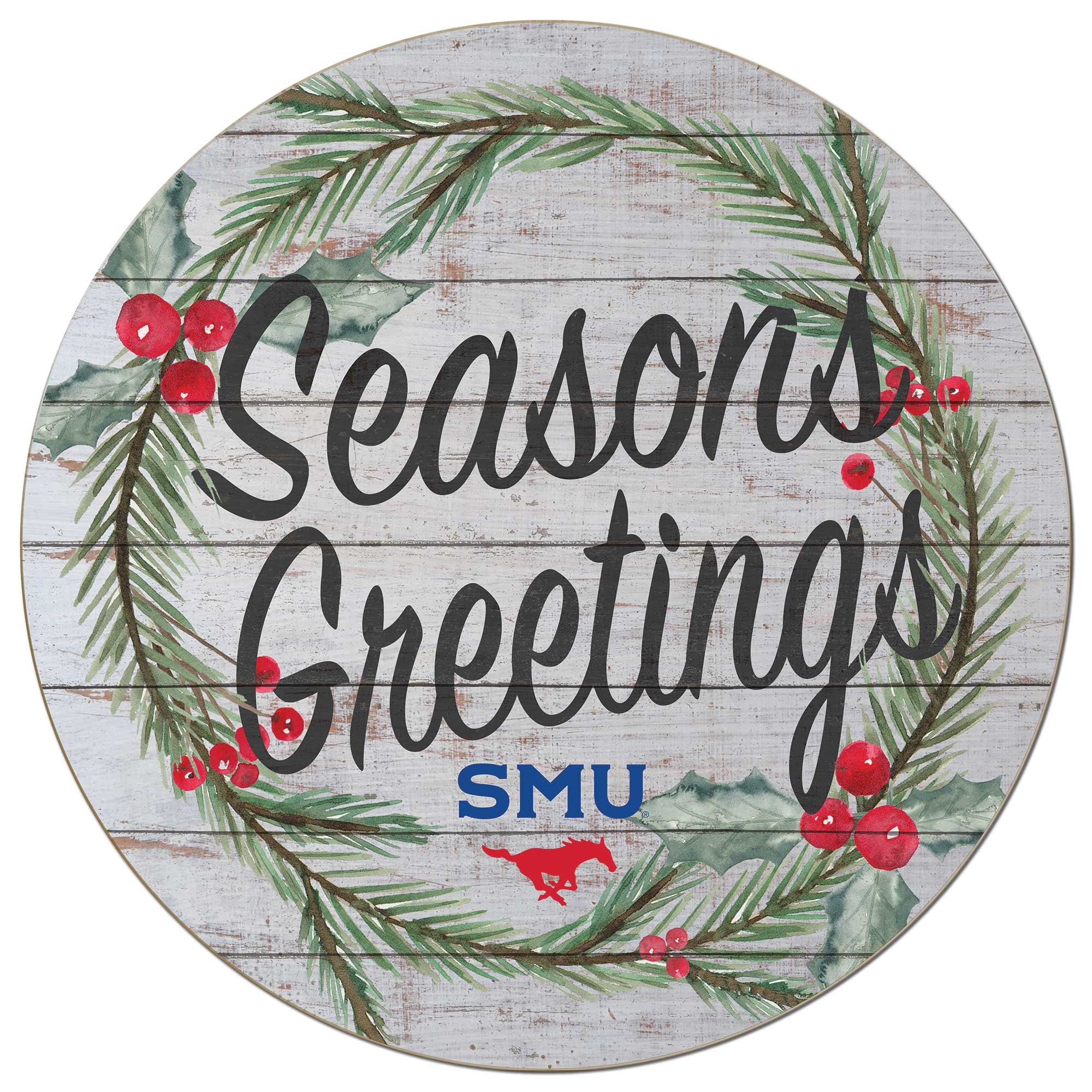 SMU Mustangs 20'' x 20'' Season's Greetings Circle