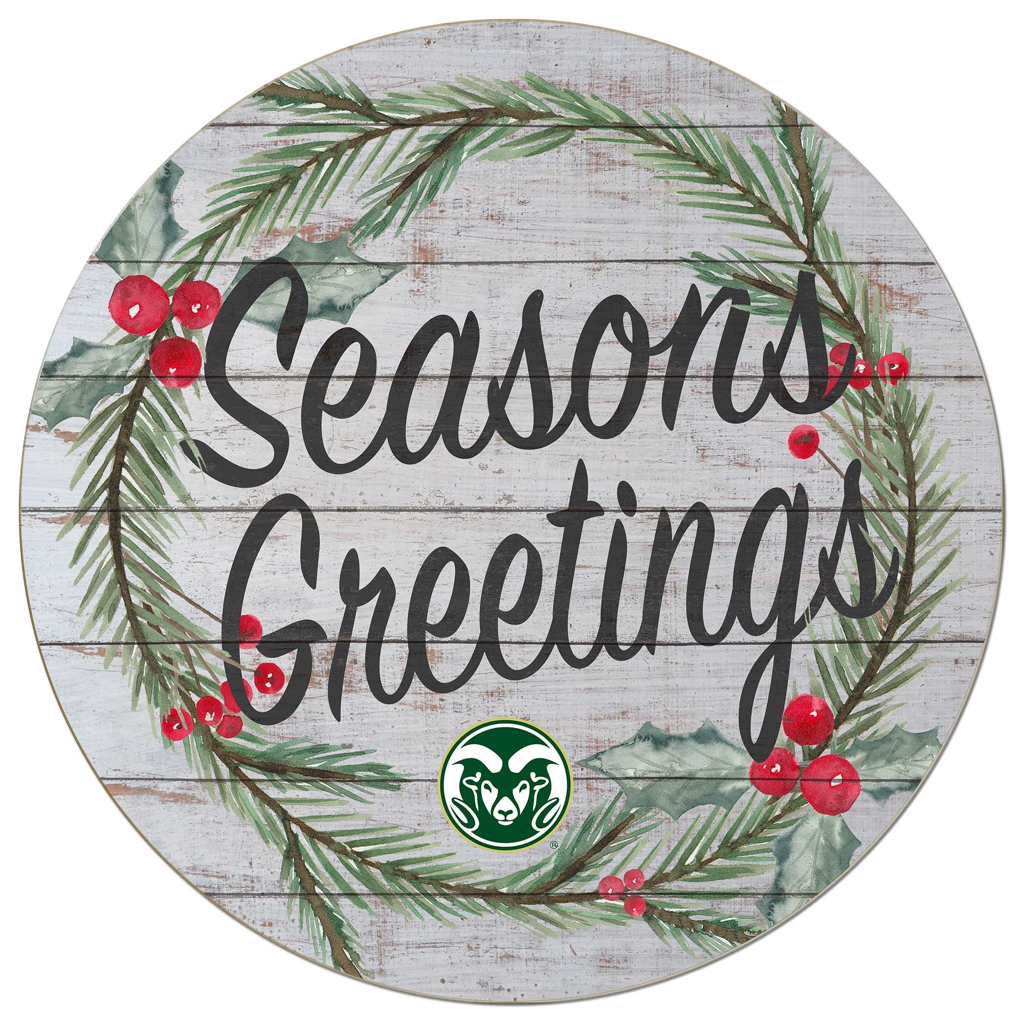 Colorado State Rams 20'' x 20'' Season's Greetings Circle