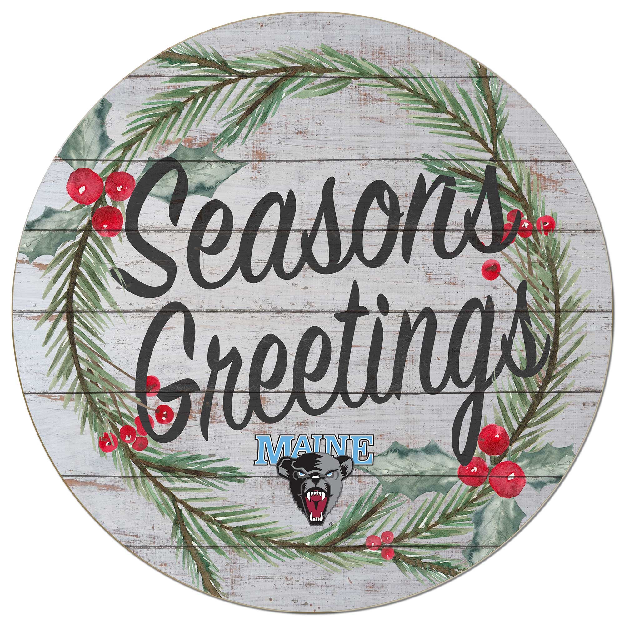 Maine Black Bears 20'' x 20'' Season's Greetings Circle