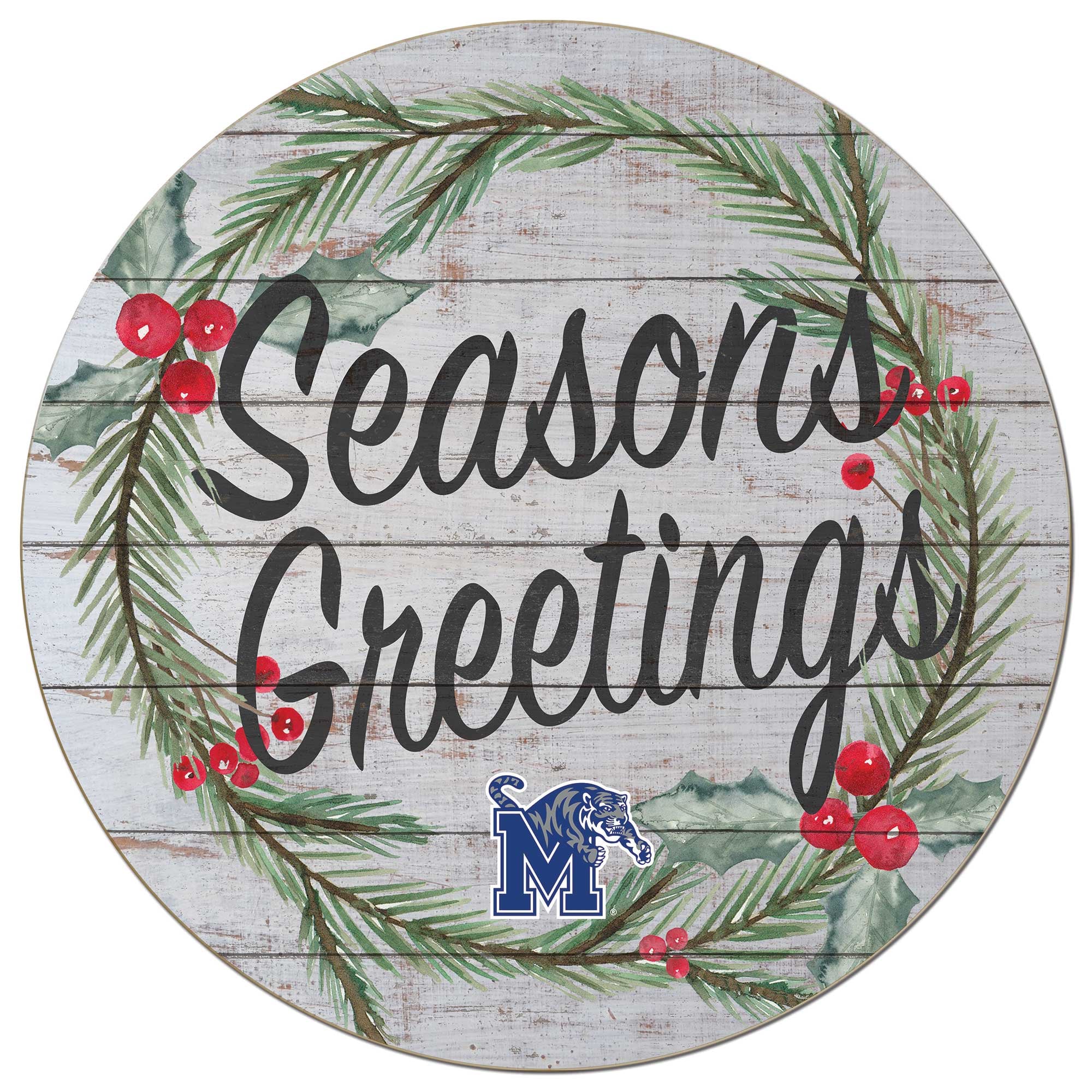 Memphis Tigers 20'' x 20'' Season's Greetings Circle