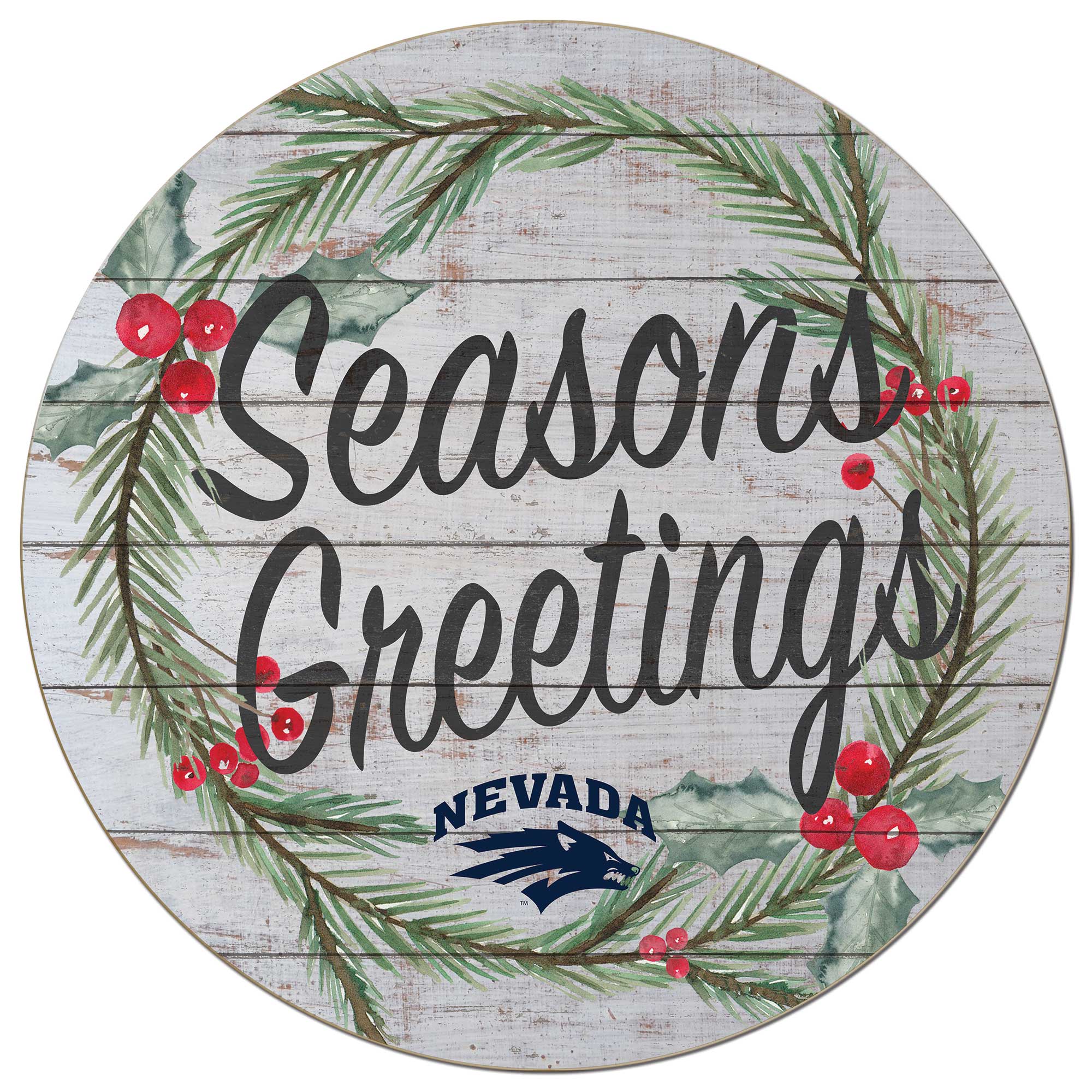 Nevada Wolf Pack 20'' x 20'' Season's Greetings Circle